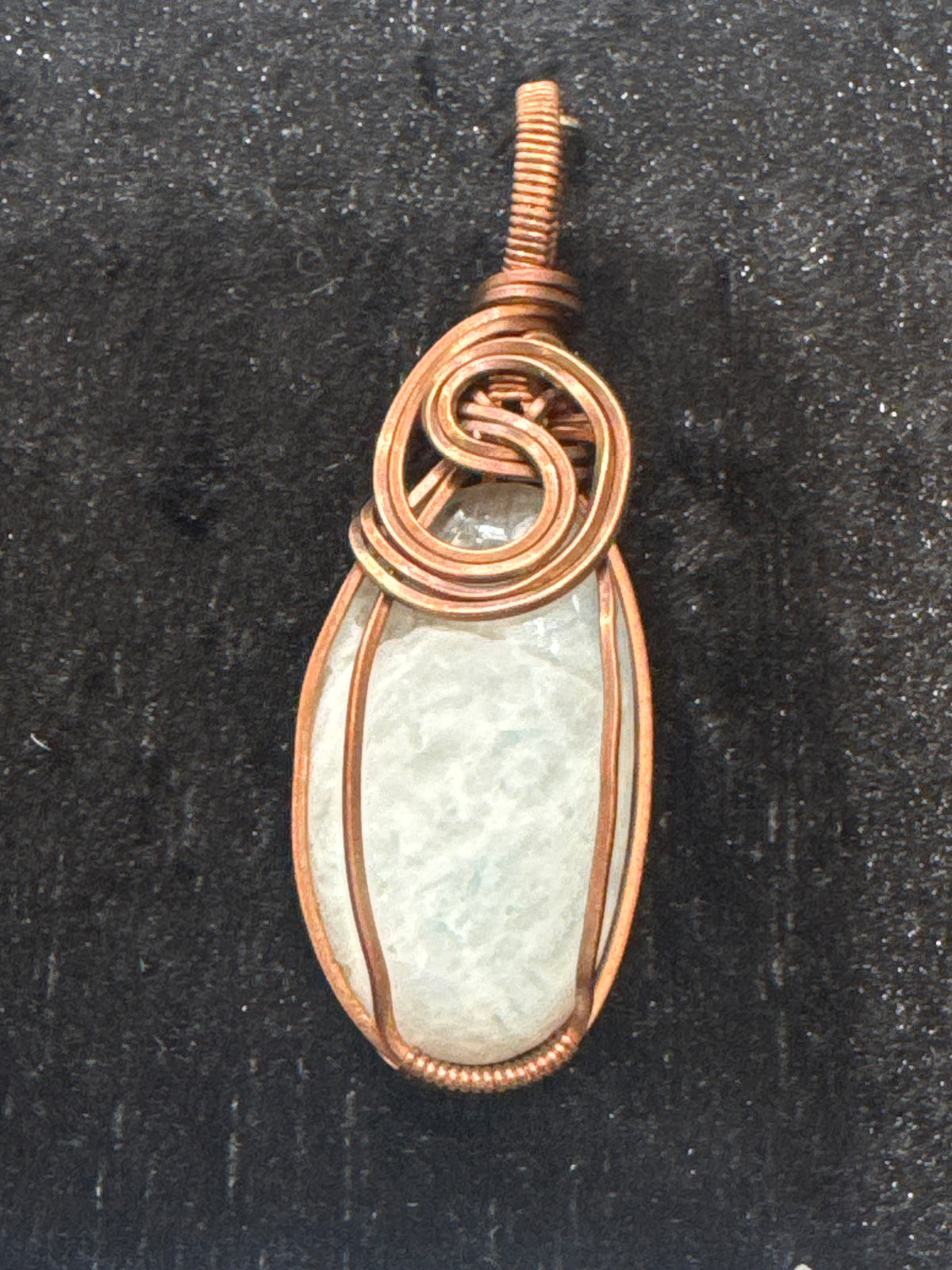 Rainbow Moonstone wire wrapped pendant