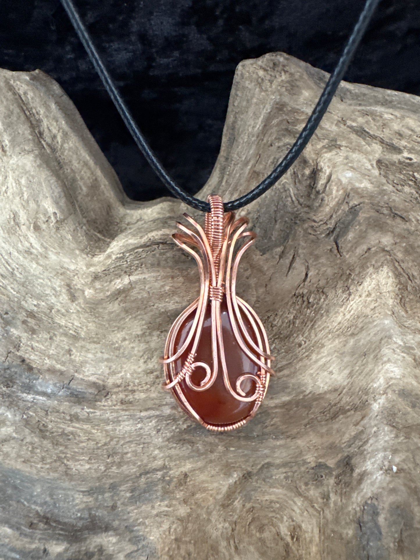 Carnelian Pendant (hand-wrapped in copper)