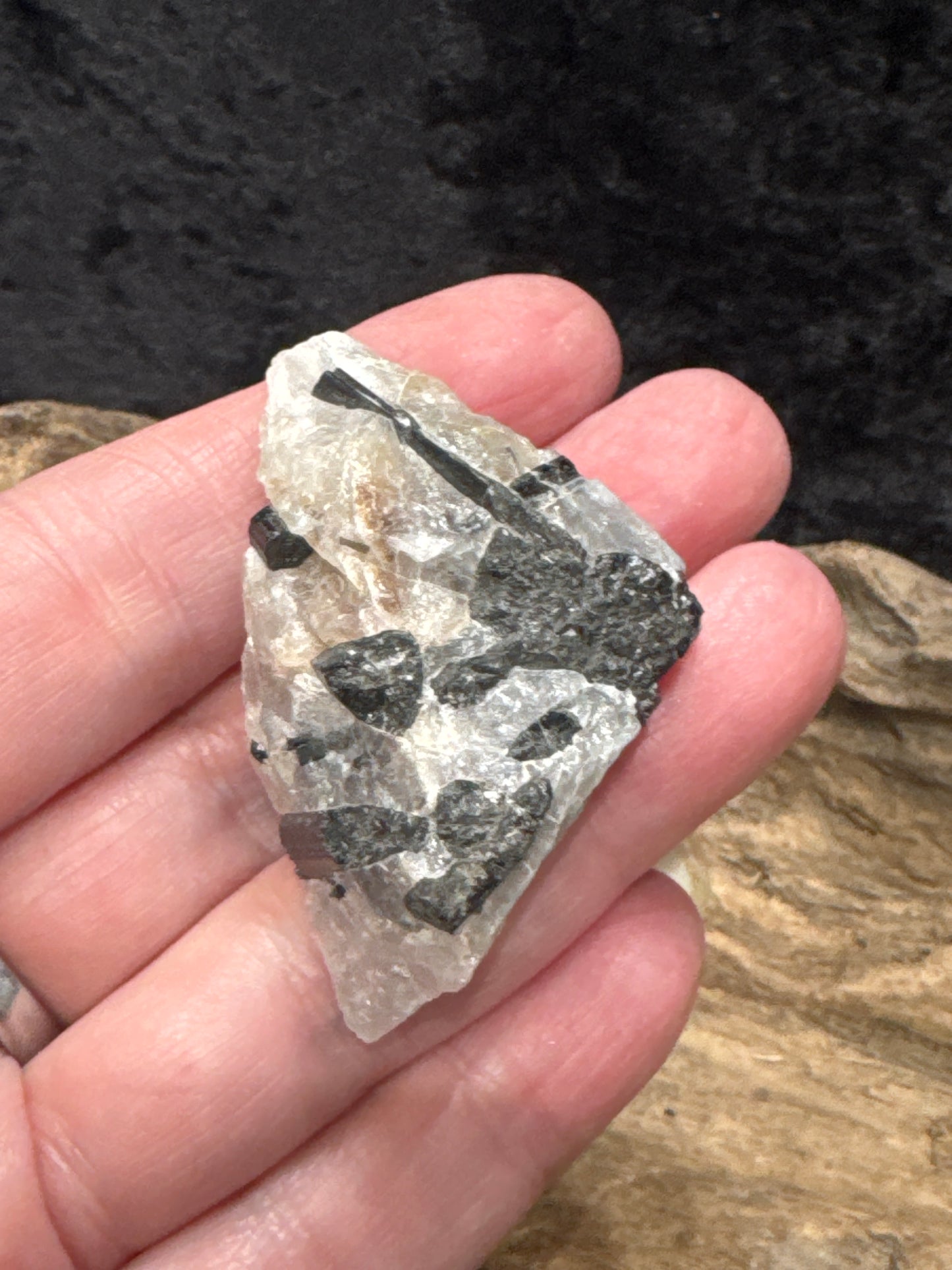 Tourmaline in quartz raw rough