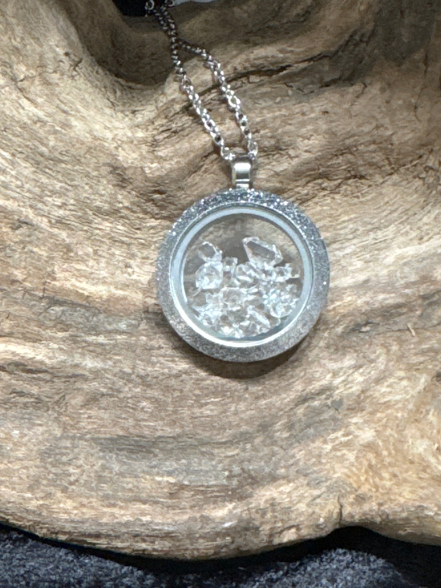 Herkimer diamond vial necklace