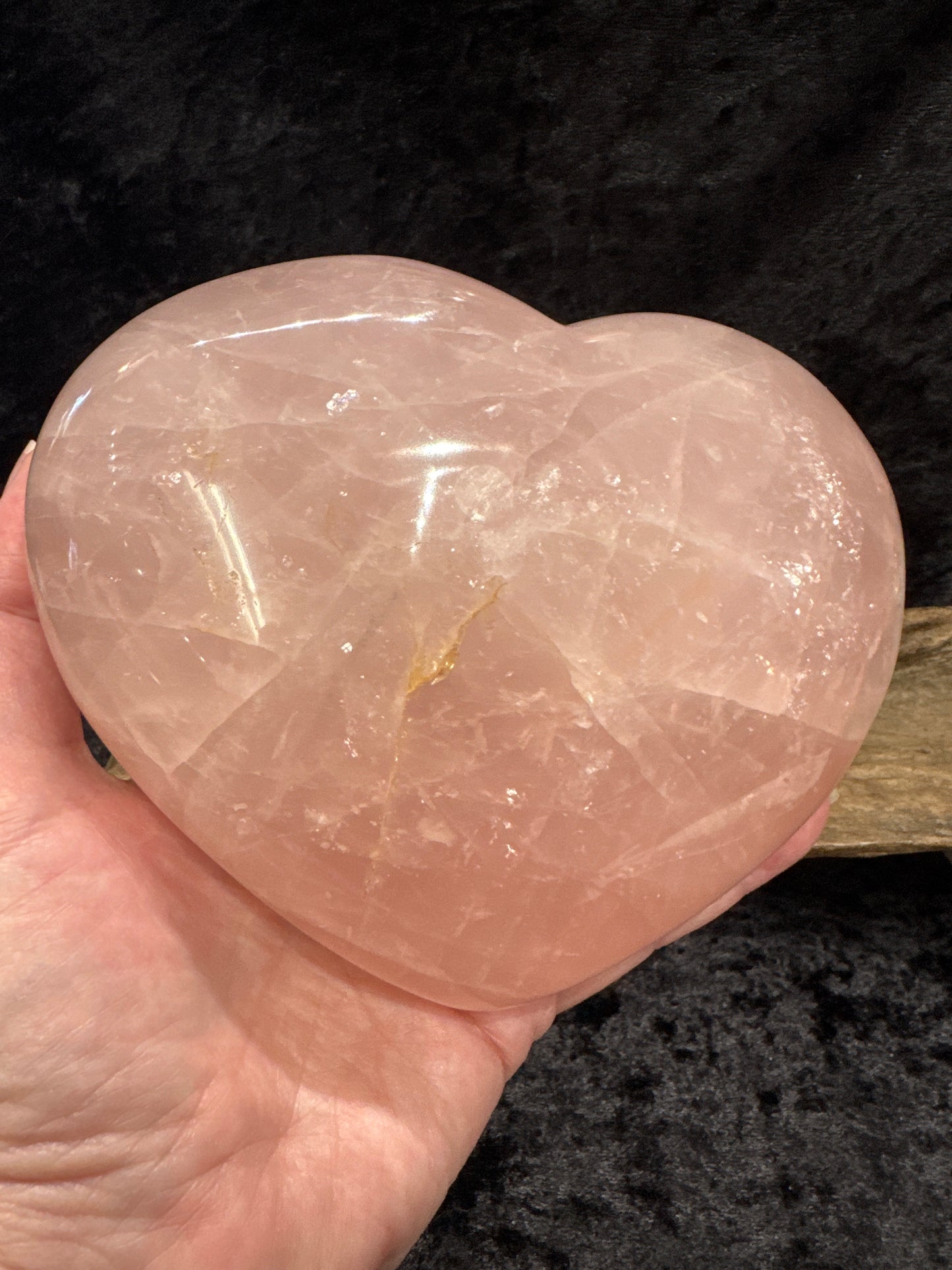 Rose quartz hearts - large