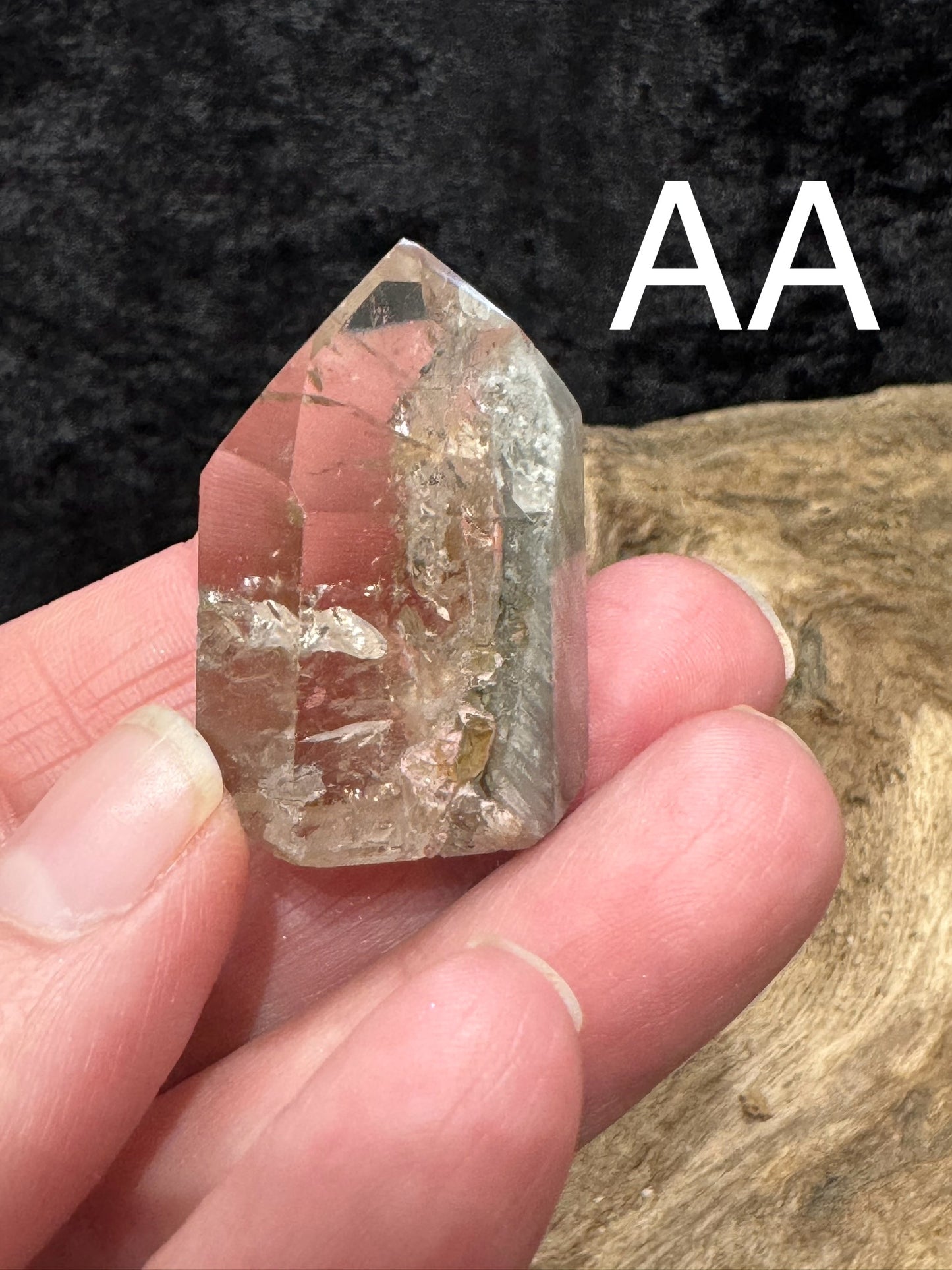 Lodolite polished points and freeform shapes