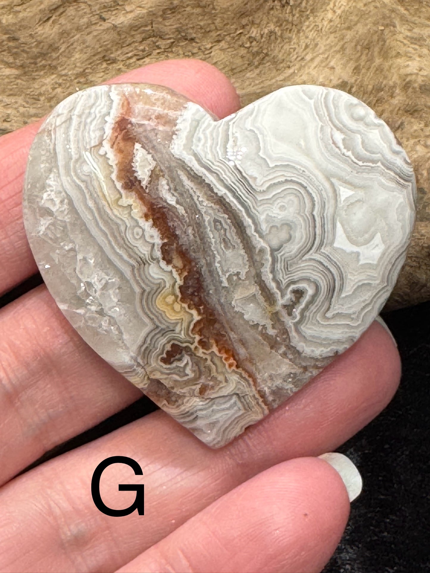 Crazy lace agate hearts