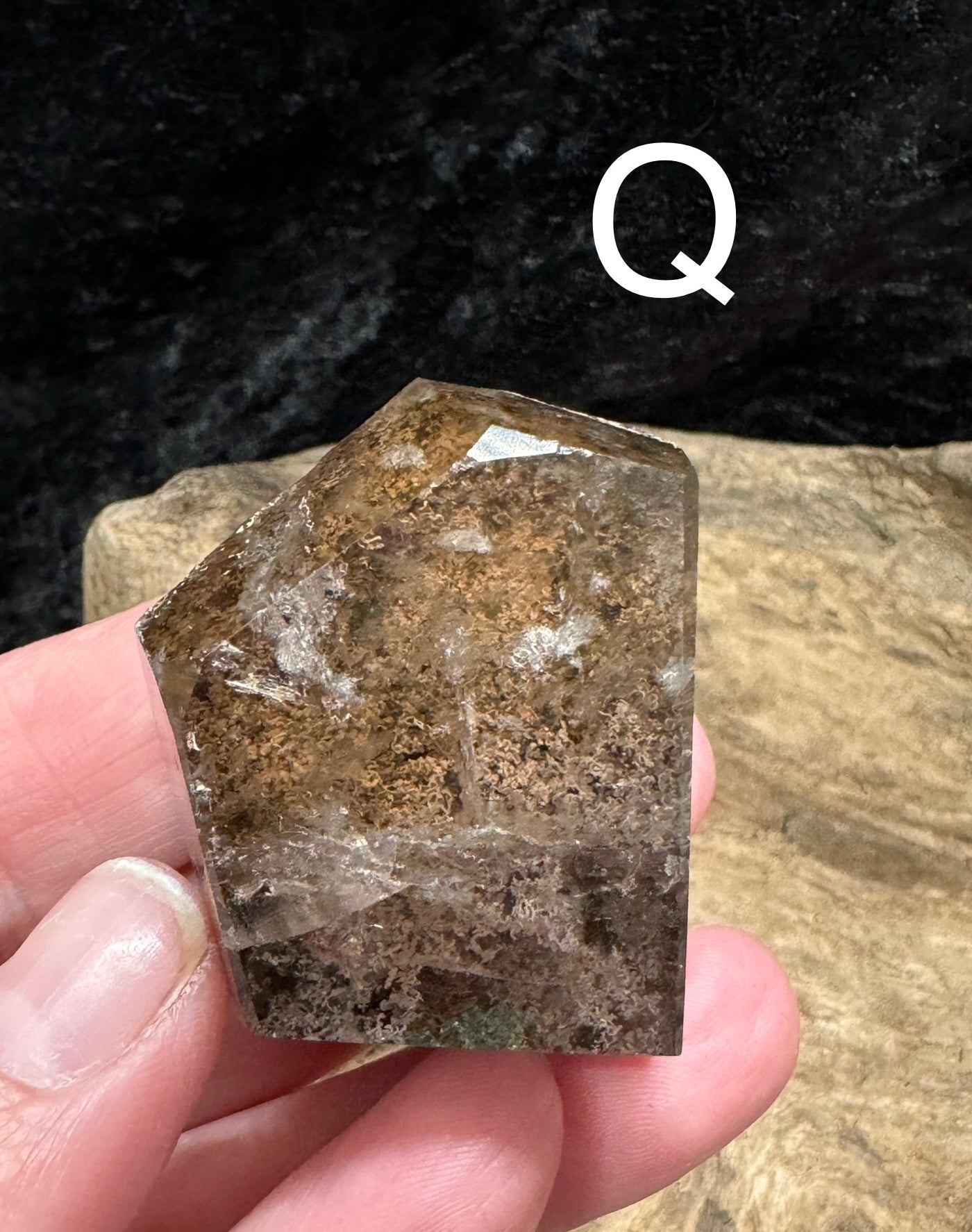 Lodolite polished points and freeform shapes