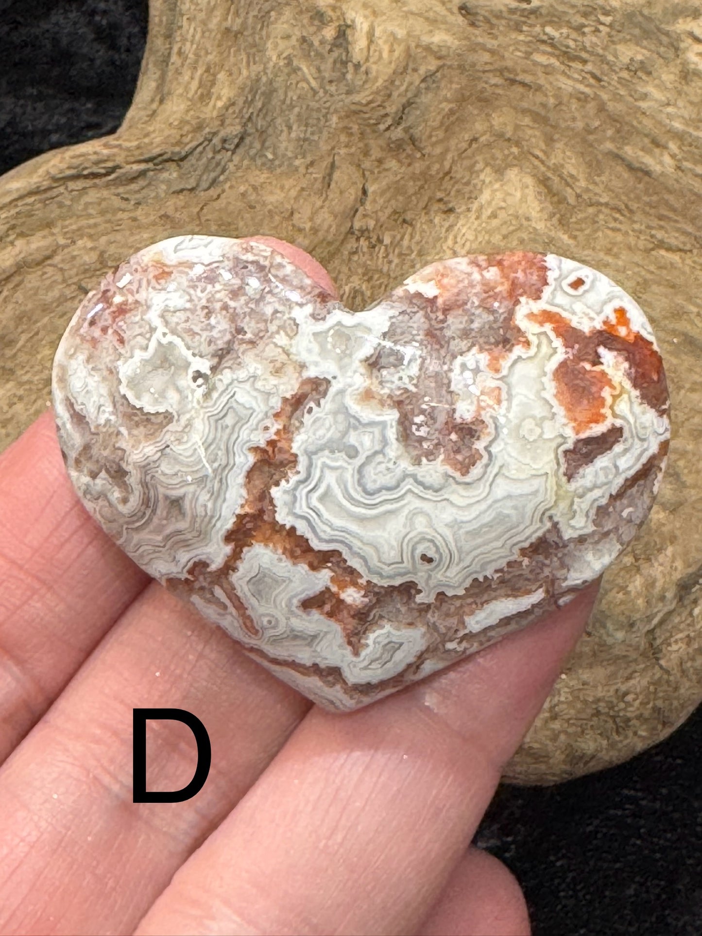 Crazy lace agate hearts