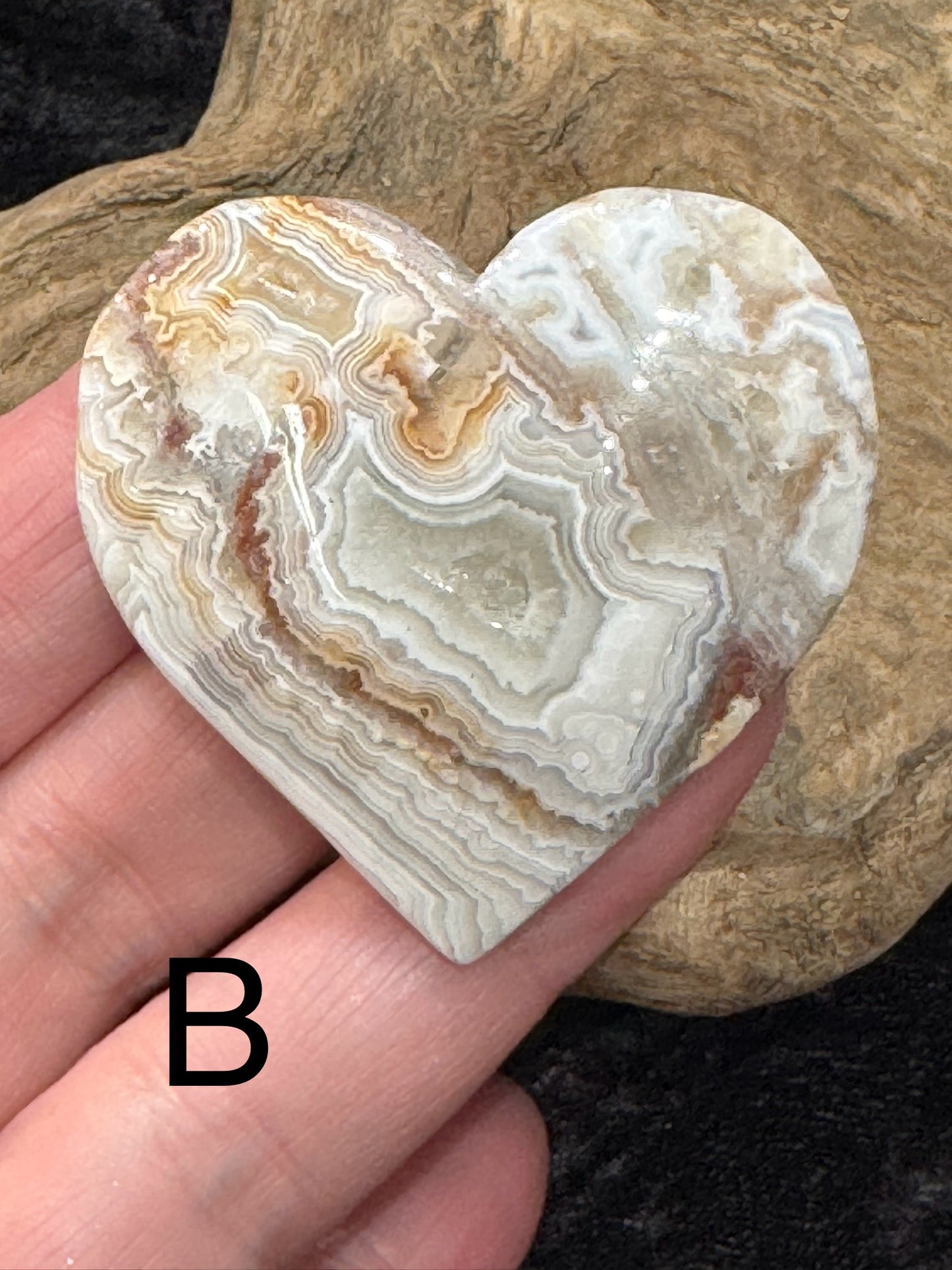 Crazy lace agate hearts