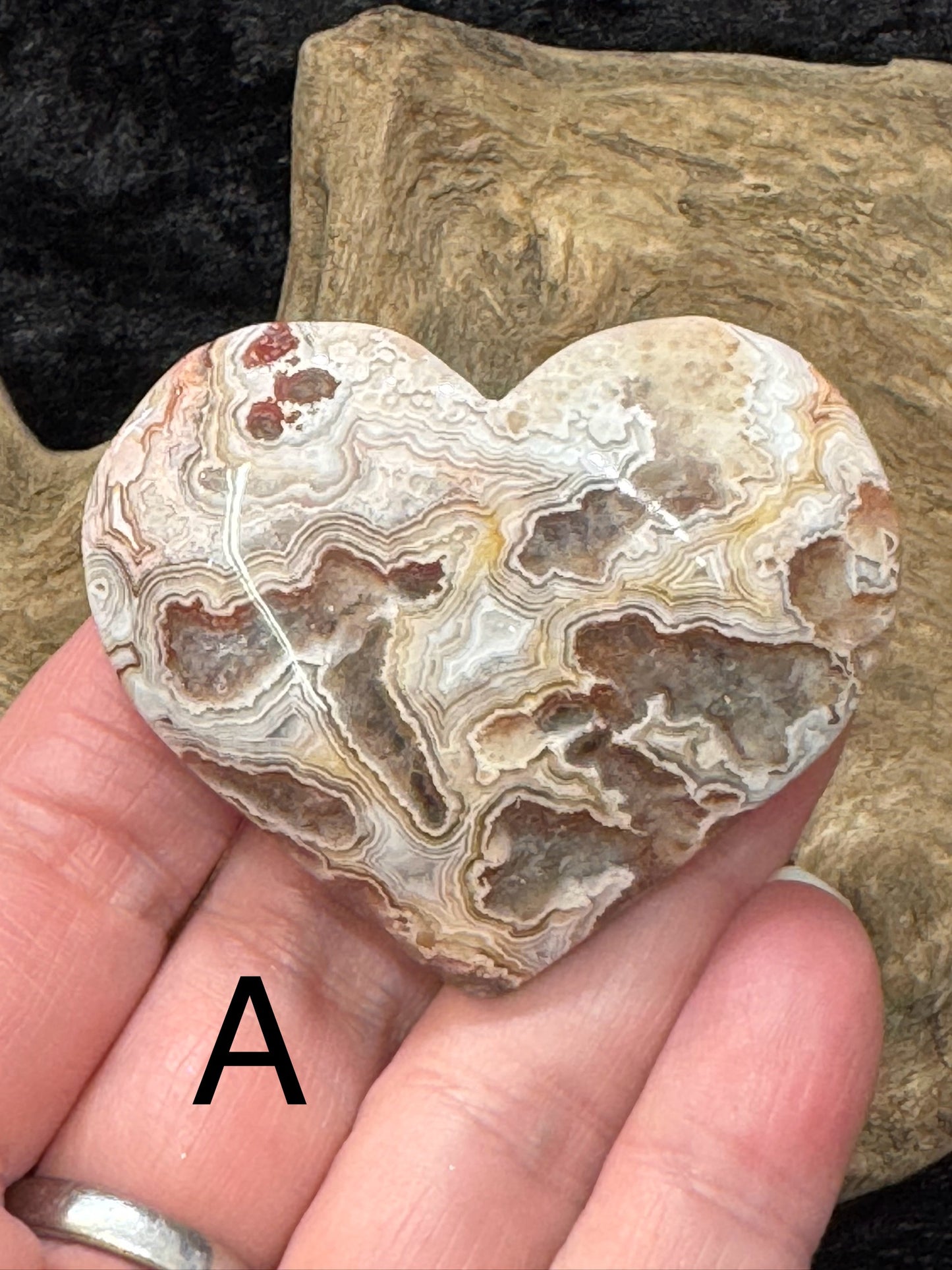 Crazy lace agate hearts