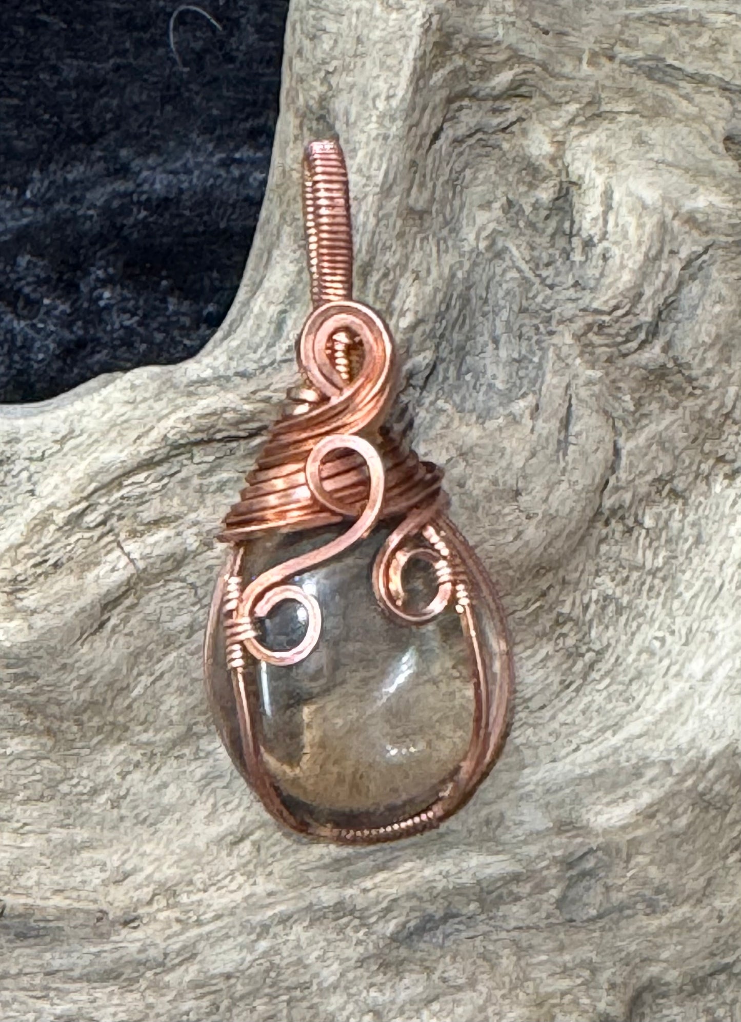 Smokey Quartz wire wrapped pendant -