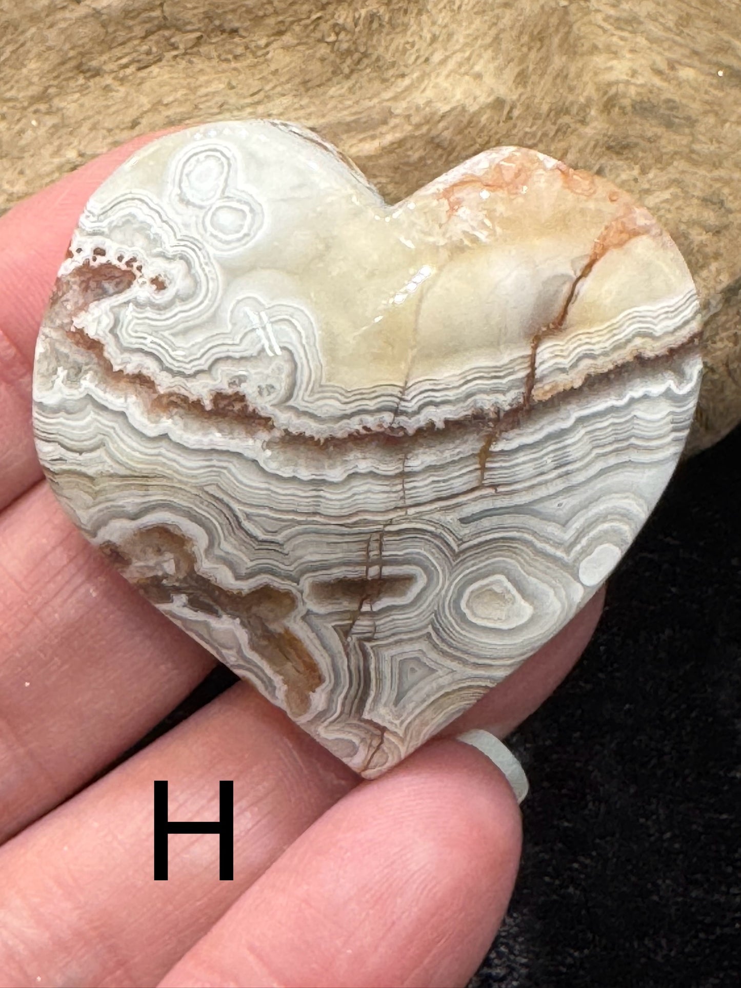 Crazy lace agate hearts