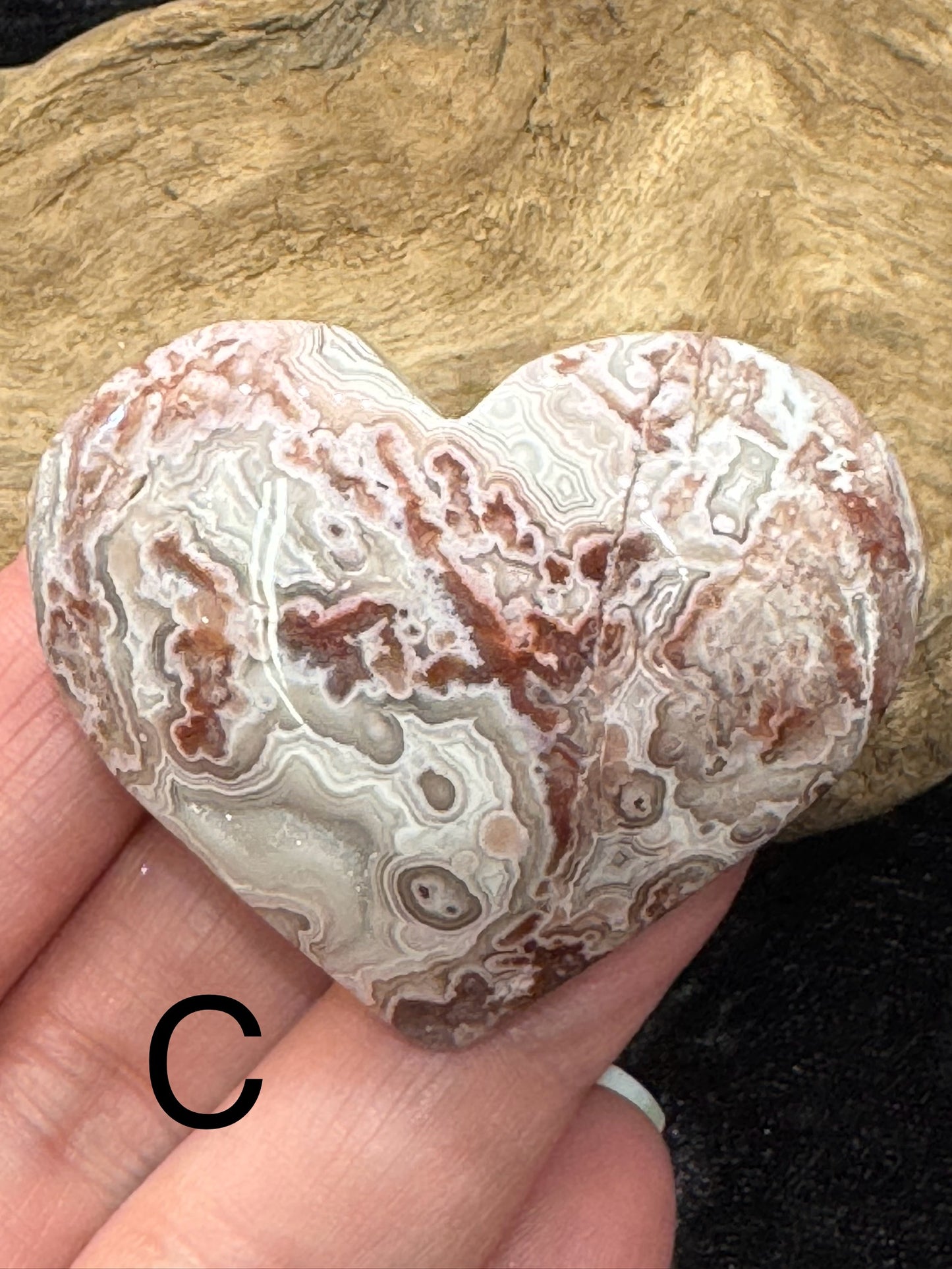 Crazy lace agate hearts