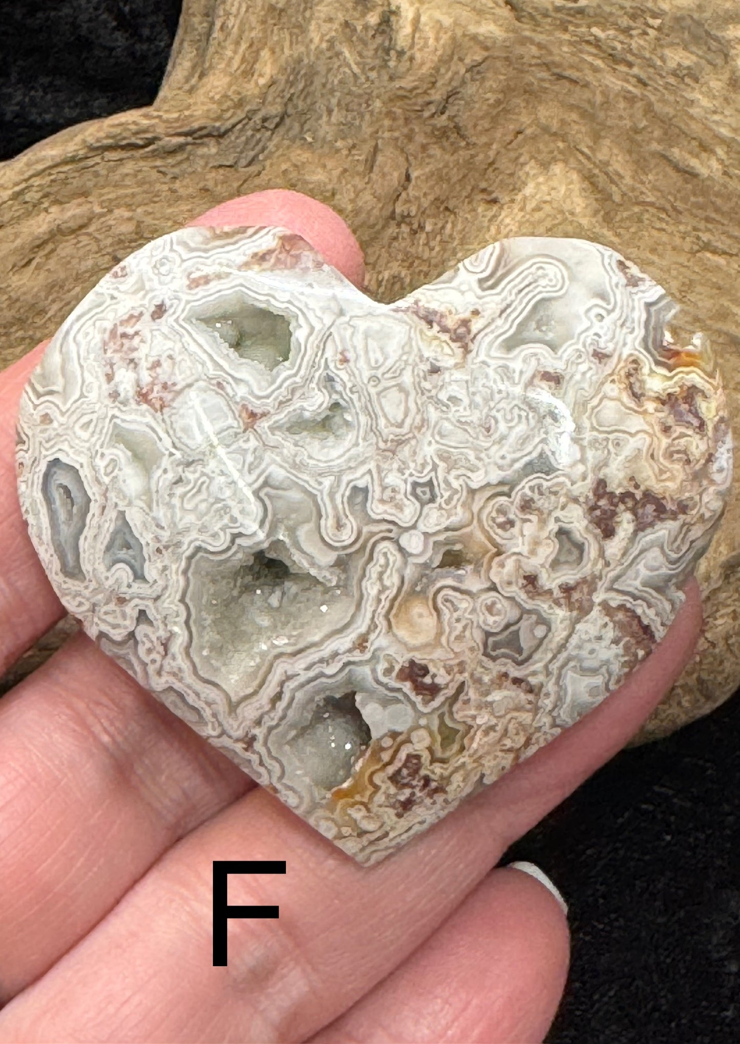 Crazy lace agate hearts