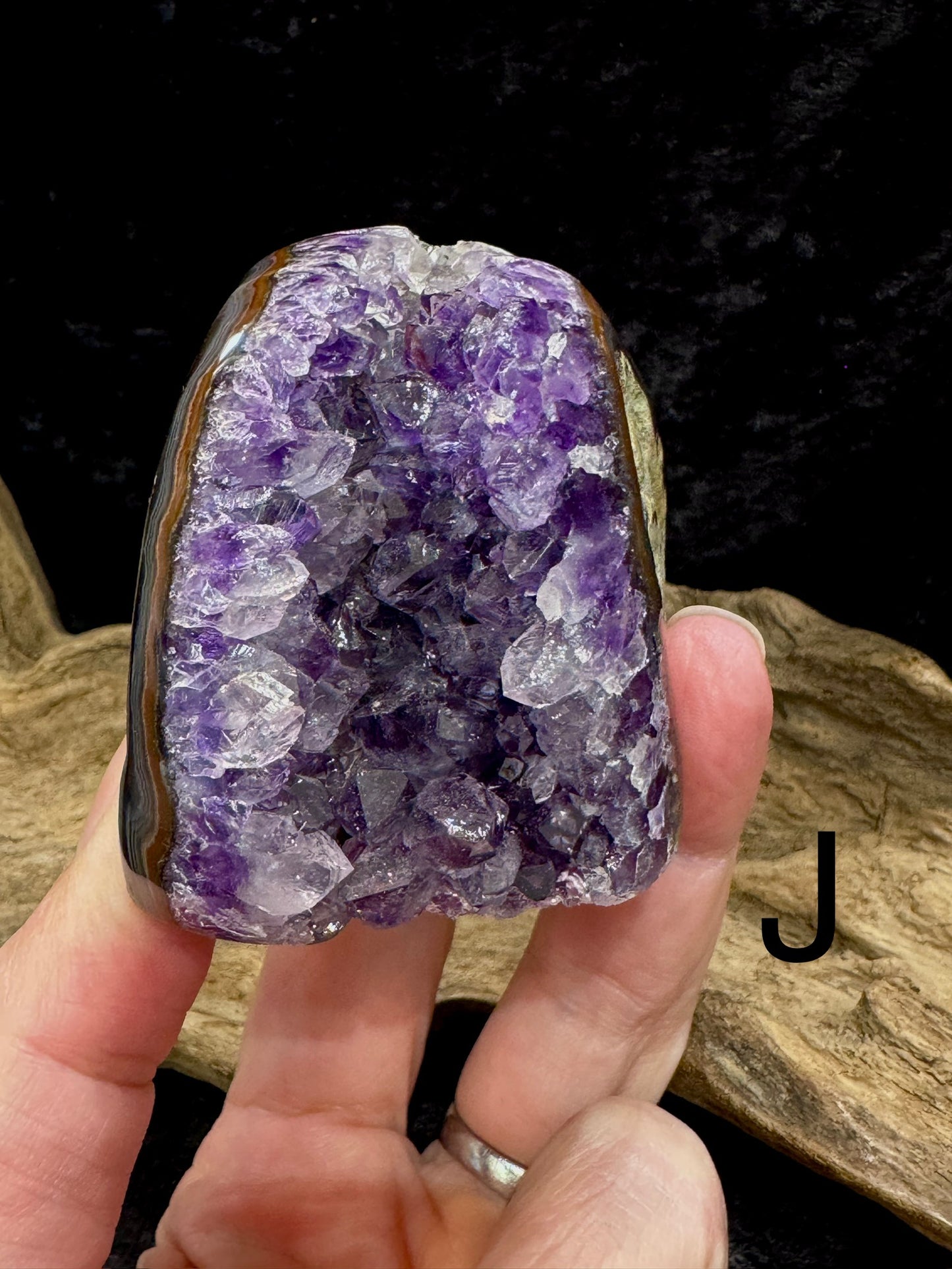 Polished amethyst clusters