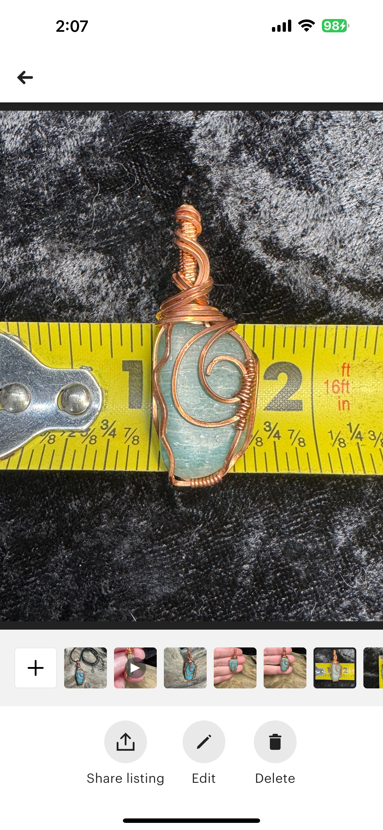 Amazonite wire wrapped pendant - I am at ease