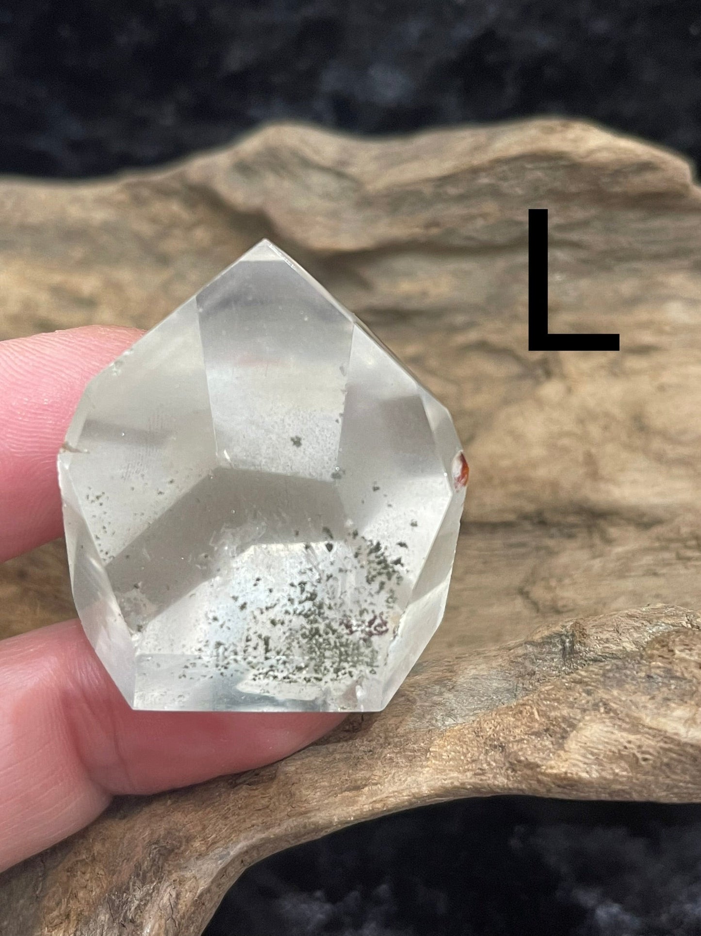 Lodolite polished points and freeform shapes