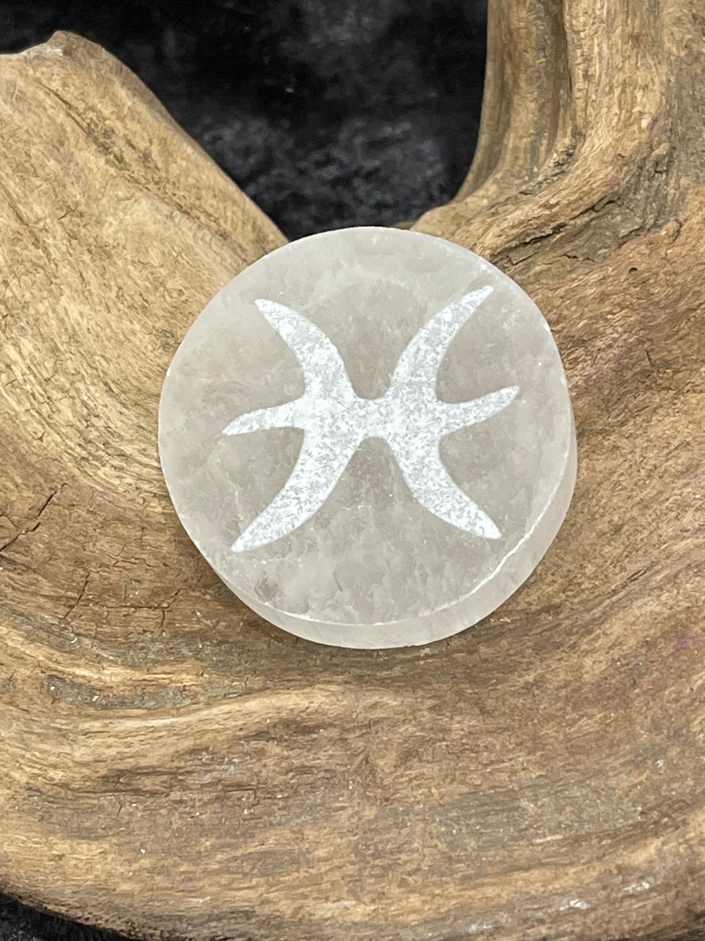 Selenite Zodiac Disc