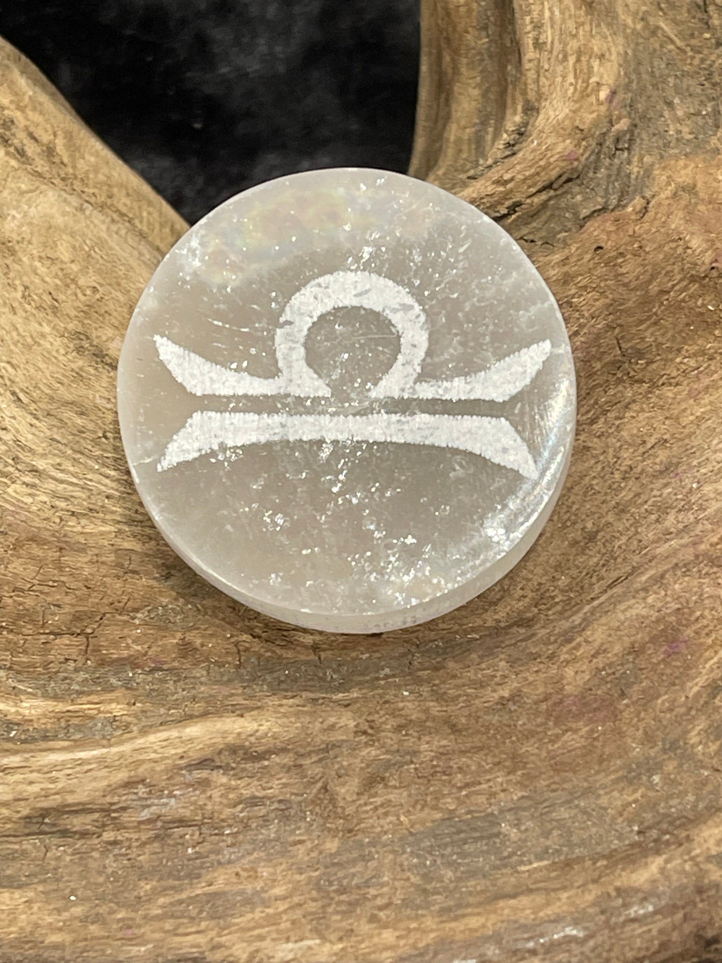 Selenite Zodiac Disc