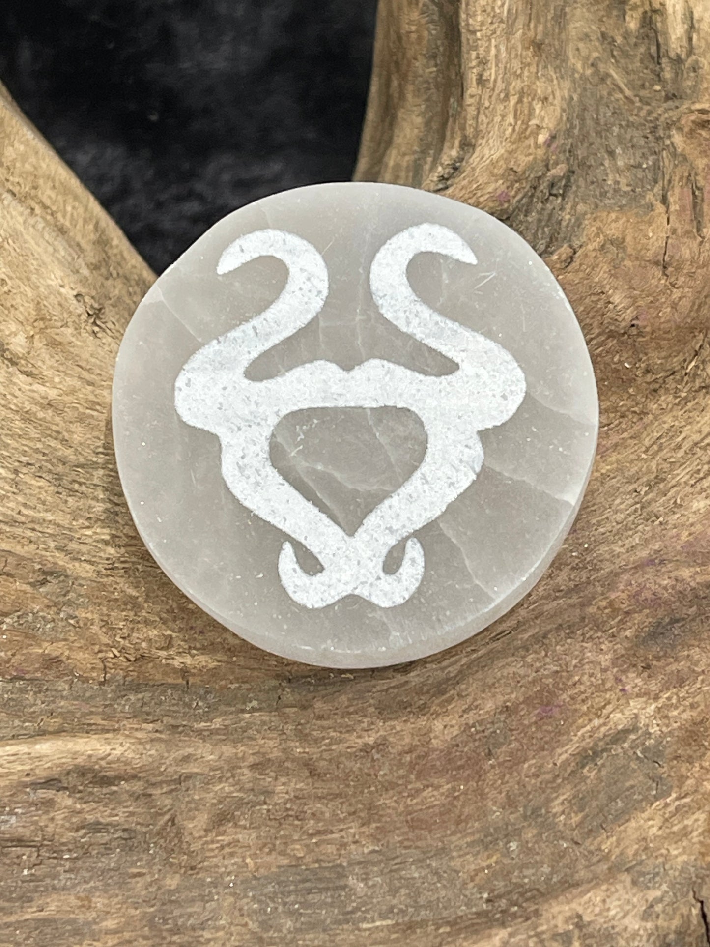 Selenite Zodiac Disc