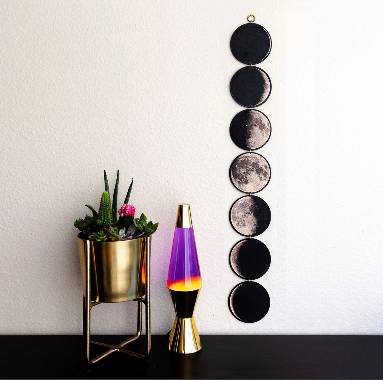 Moon phase linked wall art