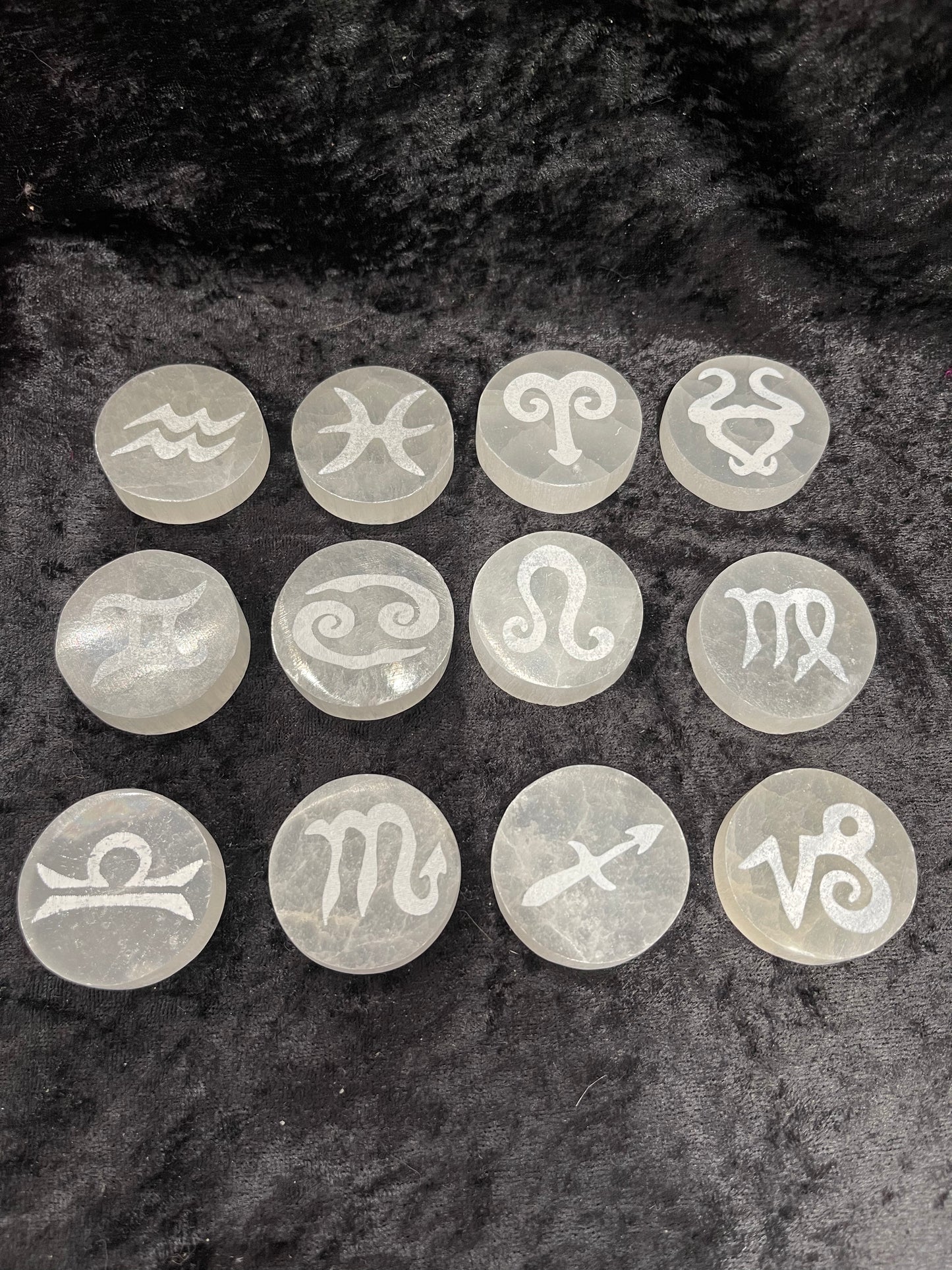 Selenite Zodiac Disc