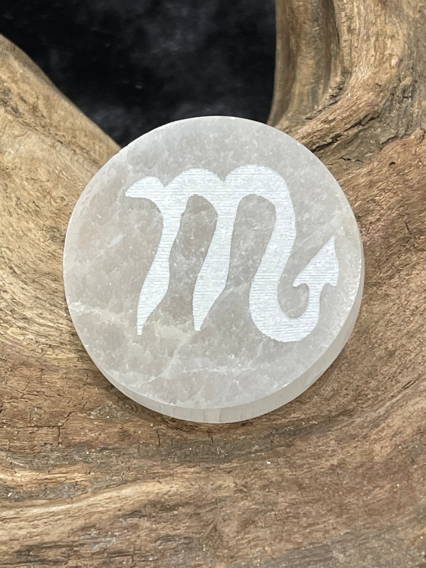 Selenite Zodiac Disc