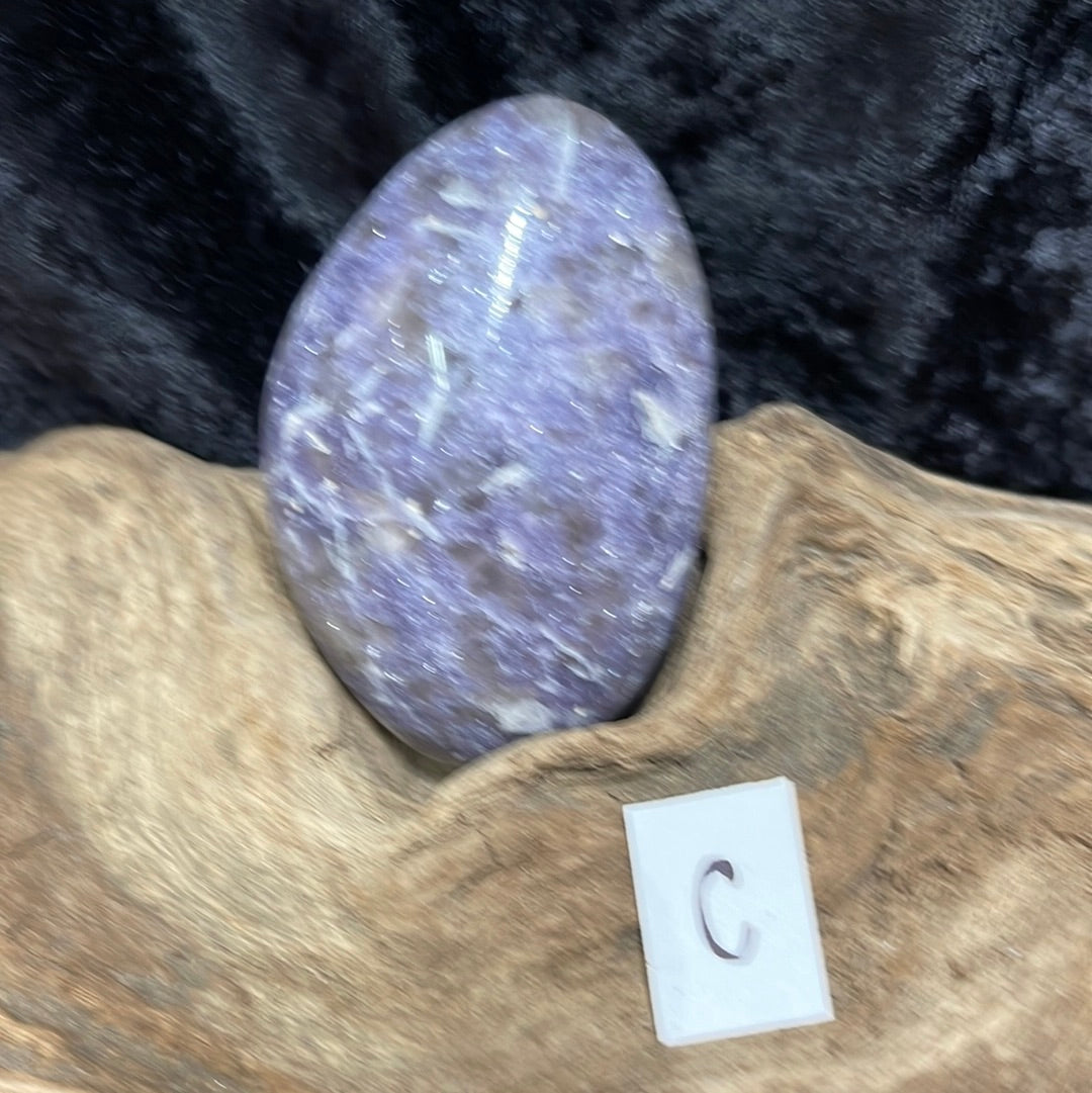 Lepidolite palm stone