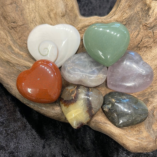 Assorted gemstone hearts