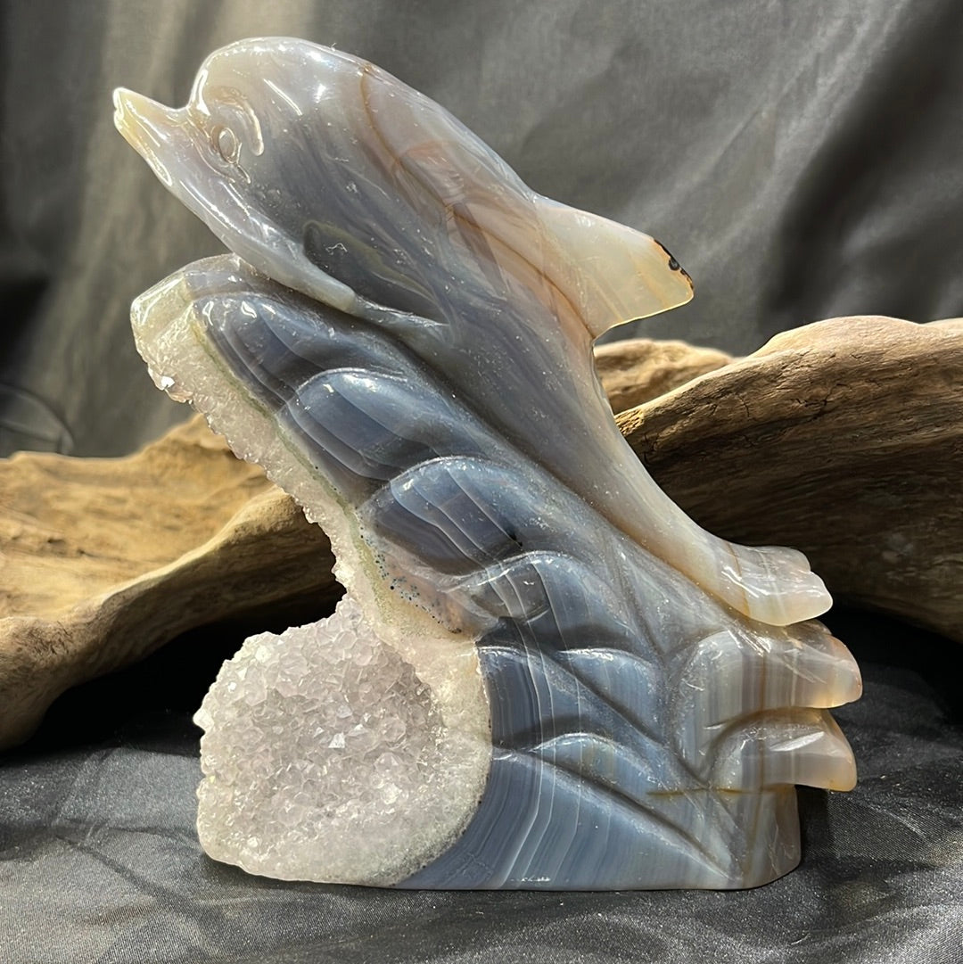 Druzy Agate Dolphin