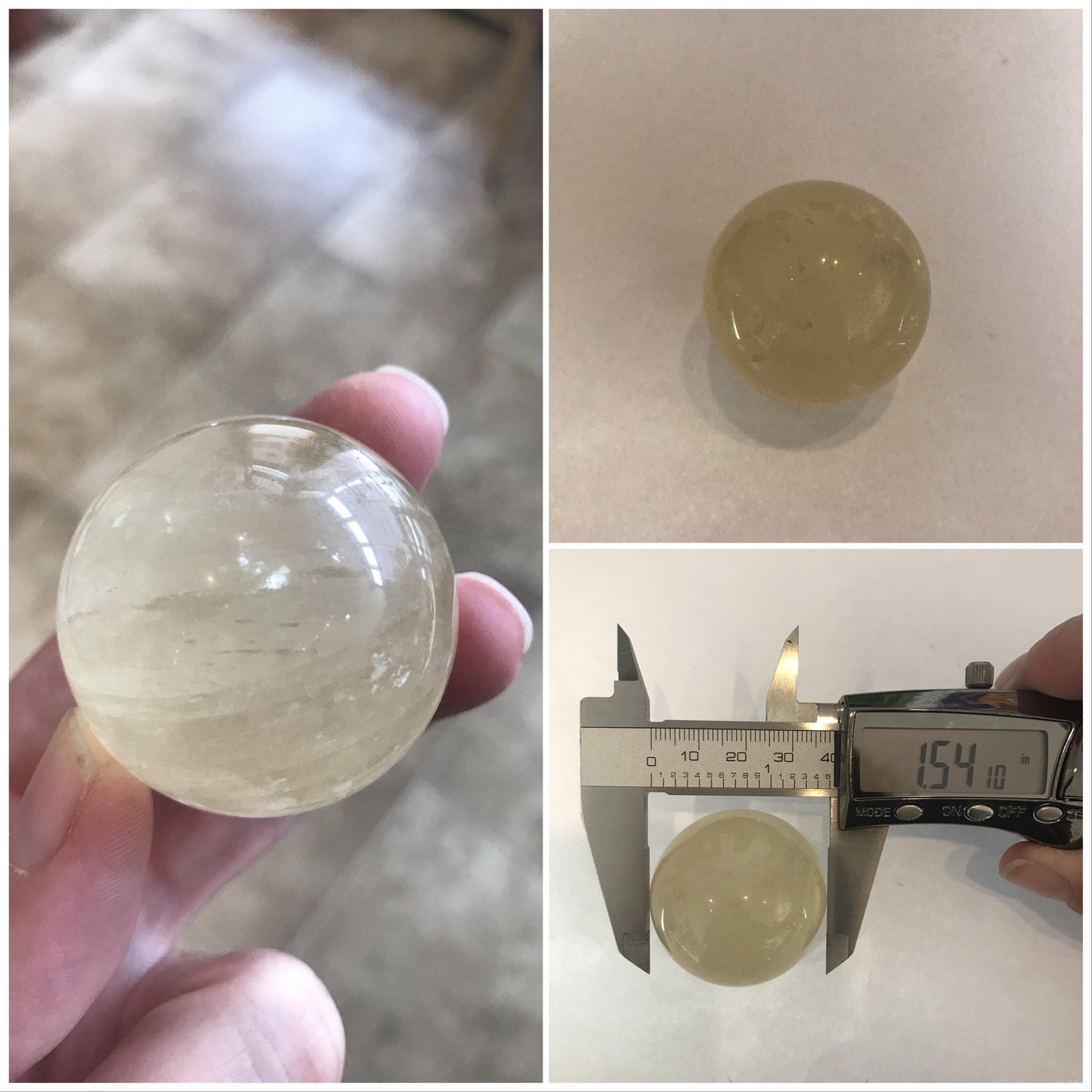 Yellow calcite sphere