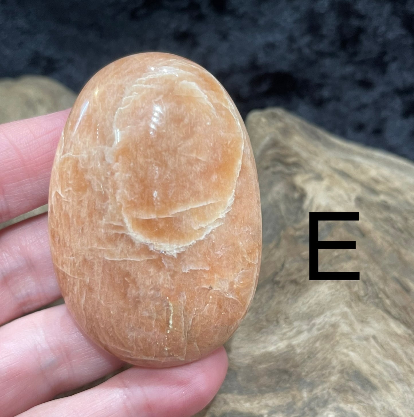 Peach Moonstone palm stones and spheres