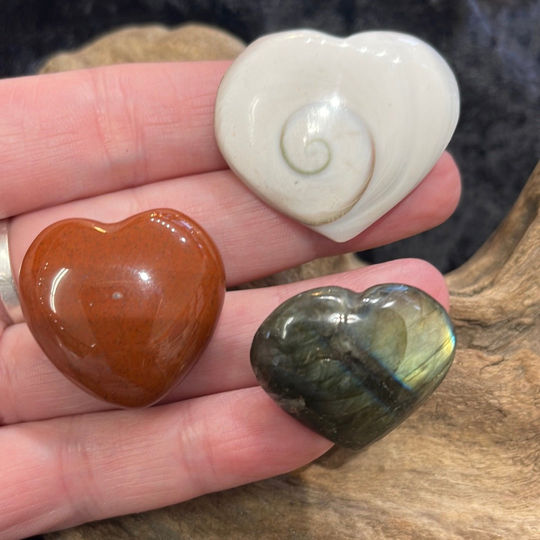 Assorted gemstone hearts