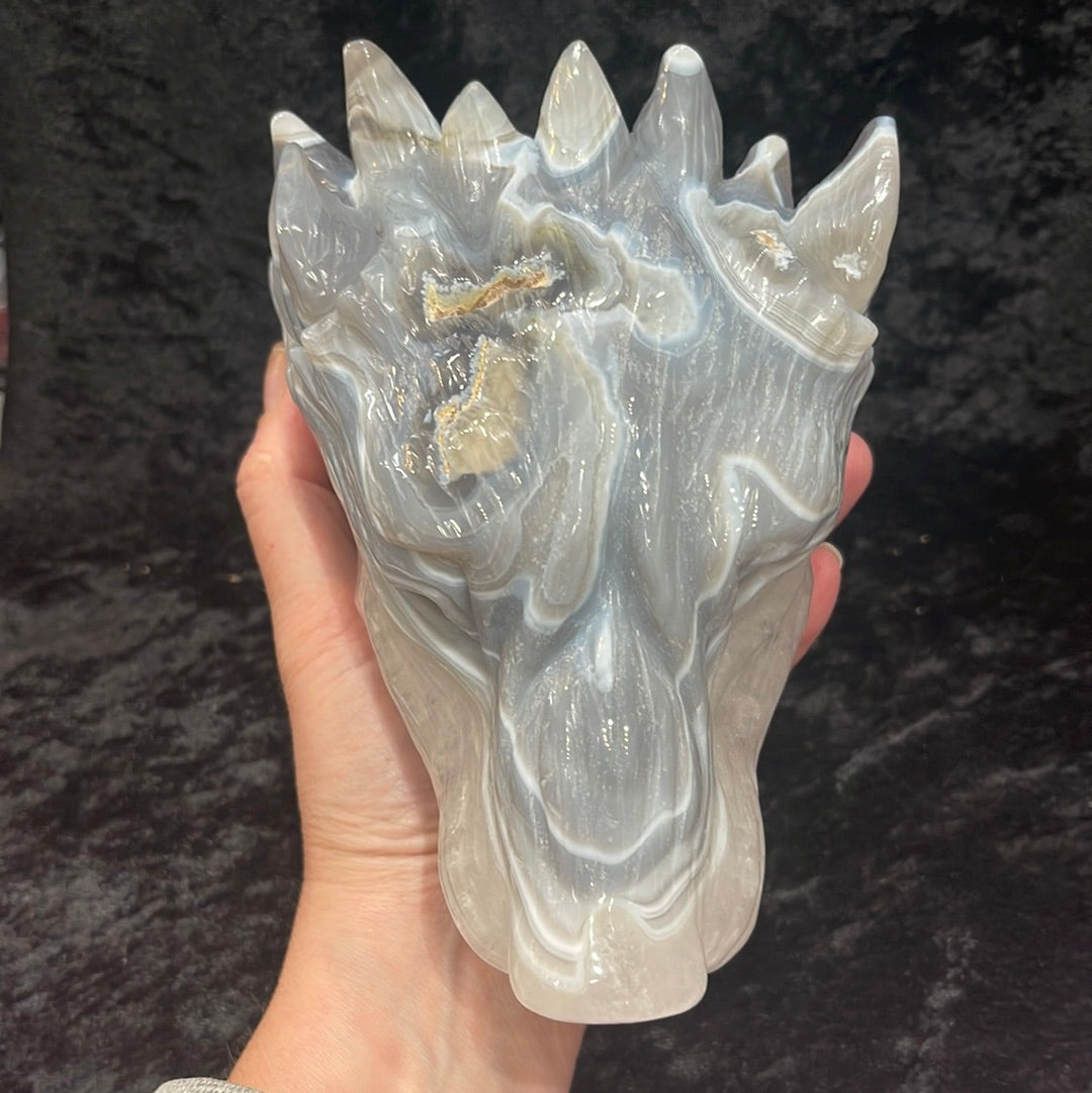Agate Wolf Head