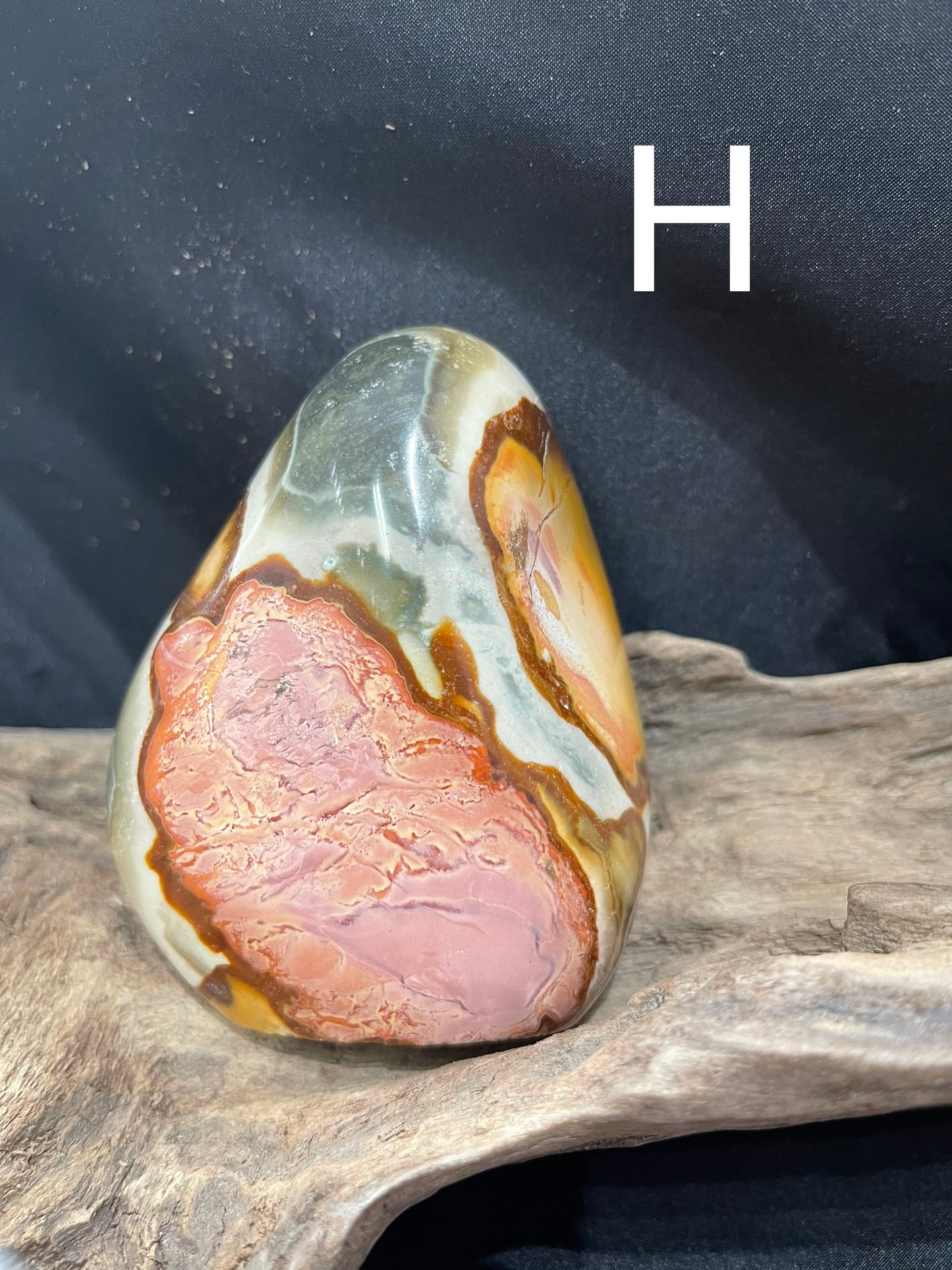 Polychrome jasper flames, shapes, palm stones
