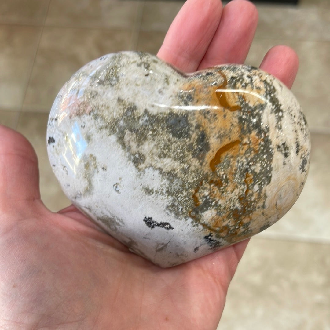 Ocean jasper jumbo hearts and spheres