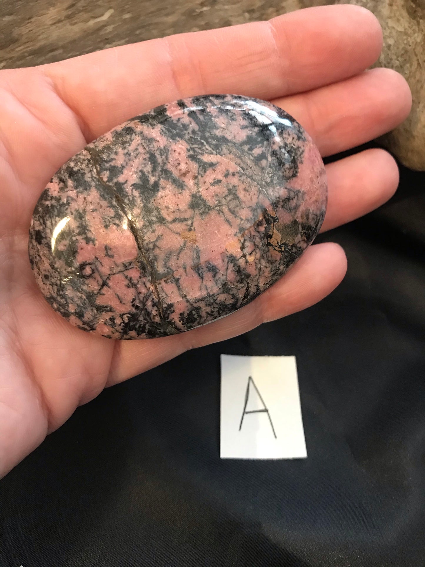 Rhodonite Palm stone