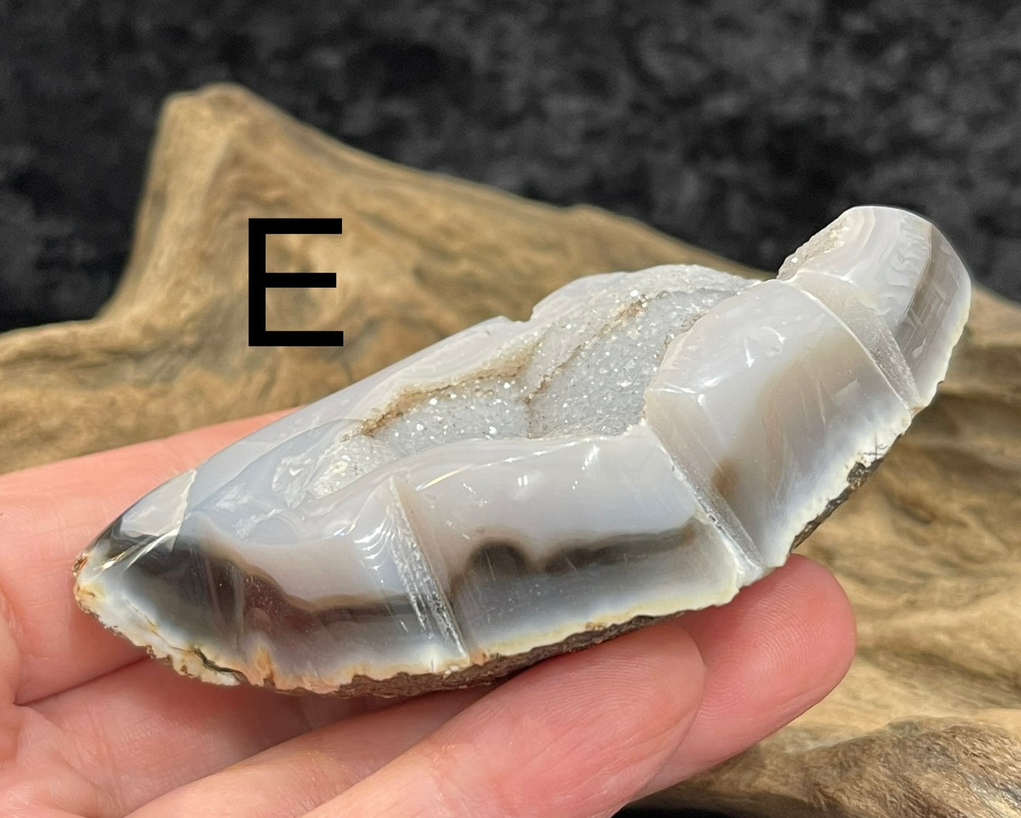 Druzy Agate Leaf