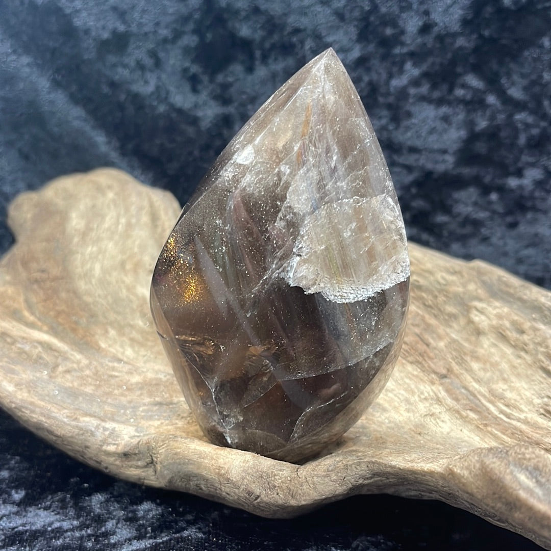 Polished smokey quartz