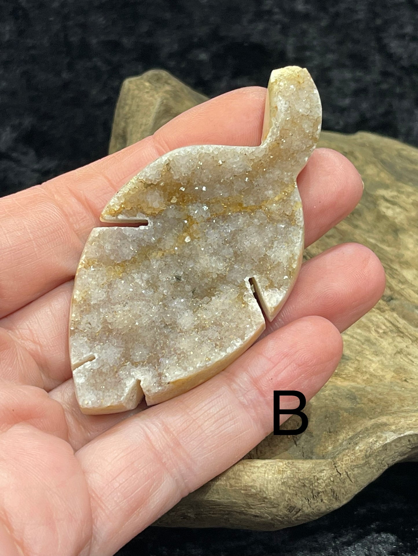Druzy Agate Leaf