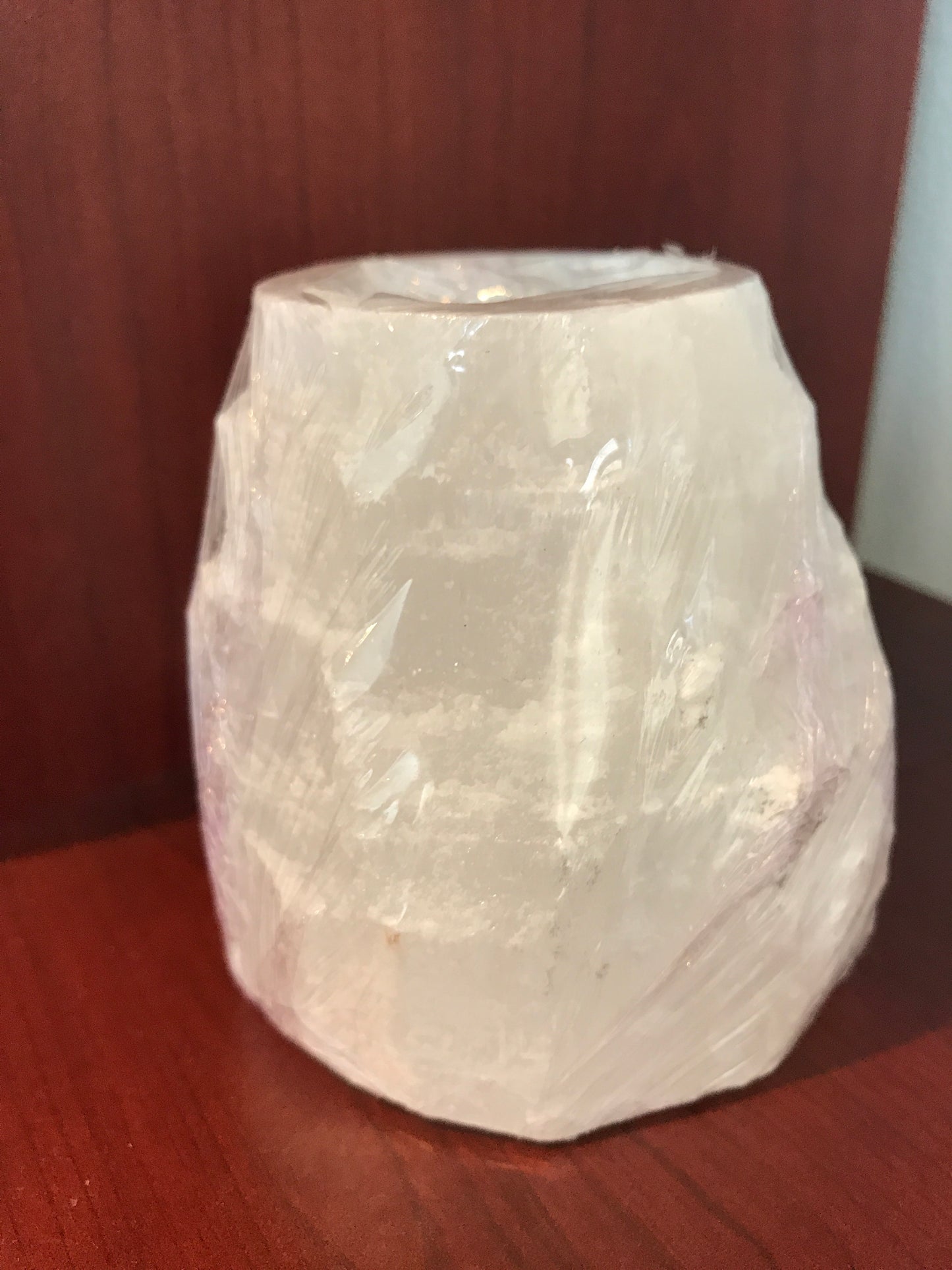 Selenite candle holder