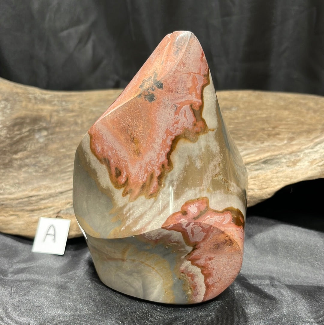 Polychrome jasper flames, shapes, palm stones