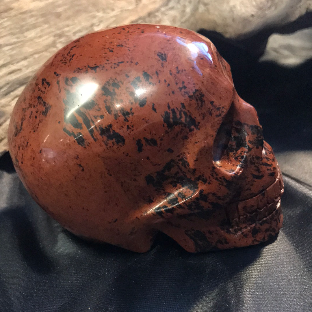 Mahogany obsidian skull