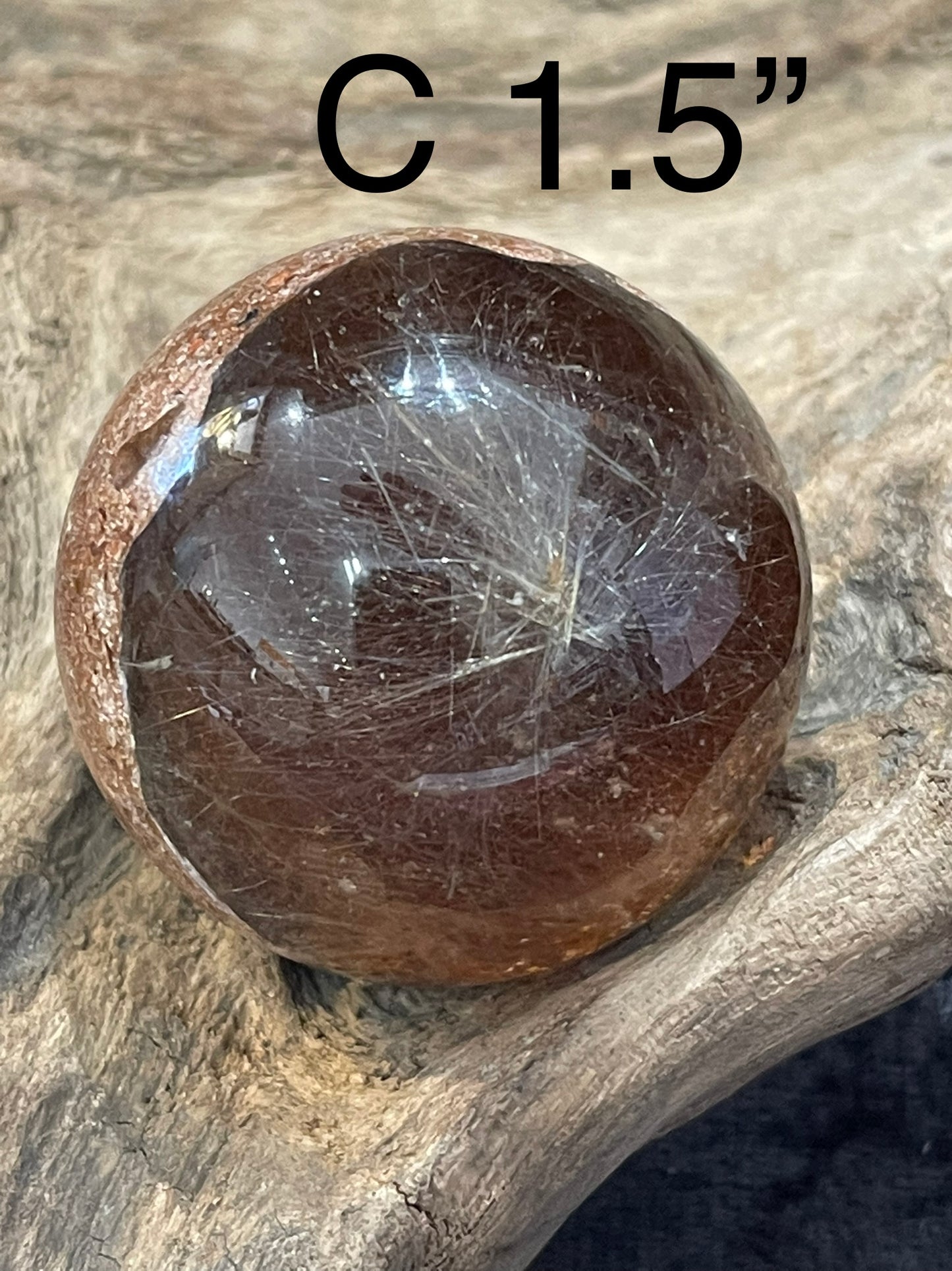 Lodolite rutilated spheres