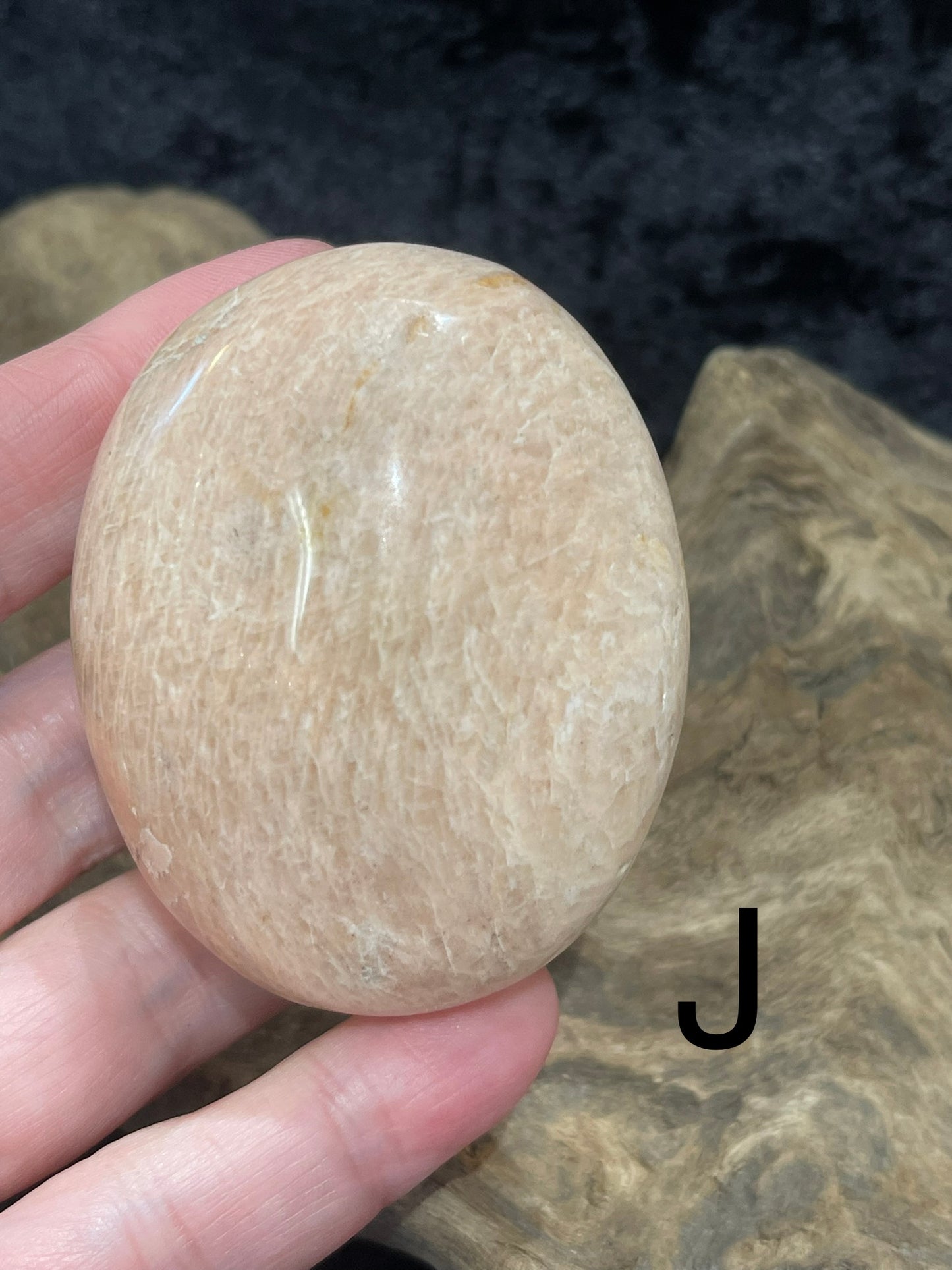Peach Moonstone palm stones and spheres