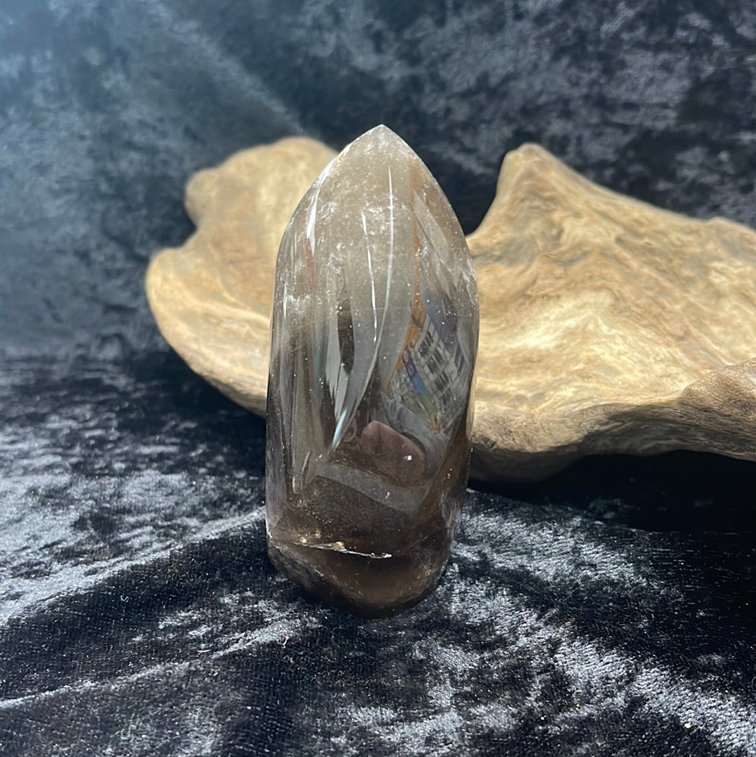 Polished smokey quartz