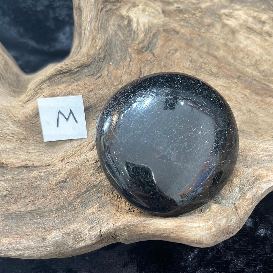 Black tourmaline palm stones