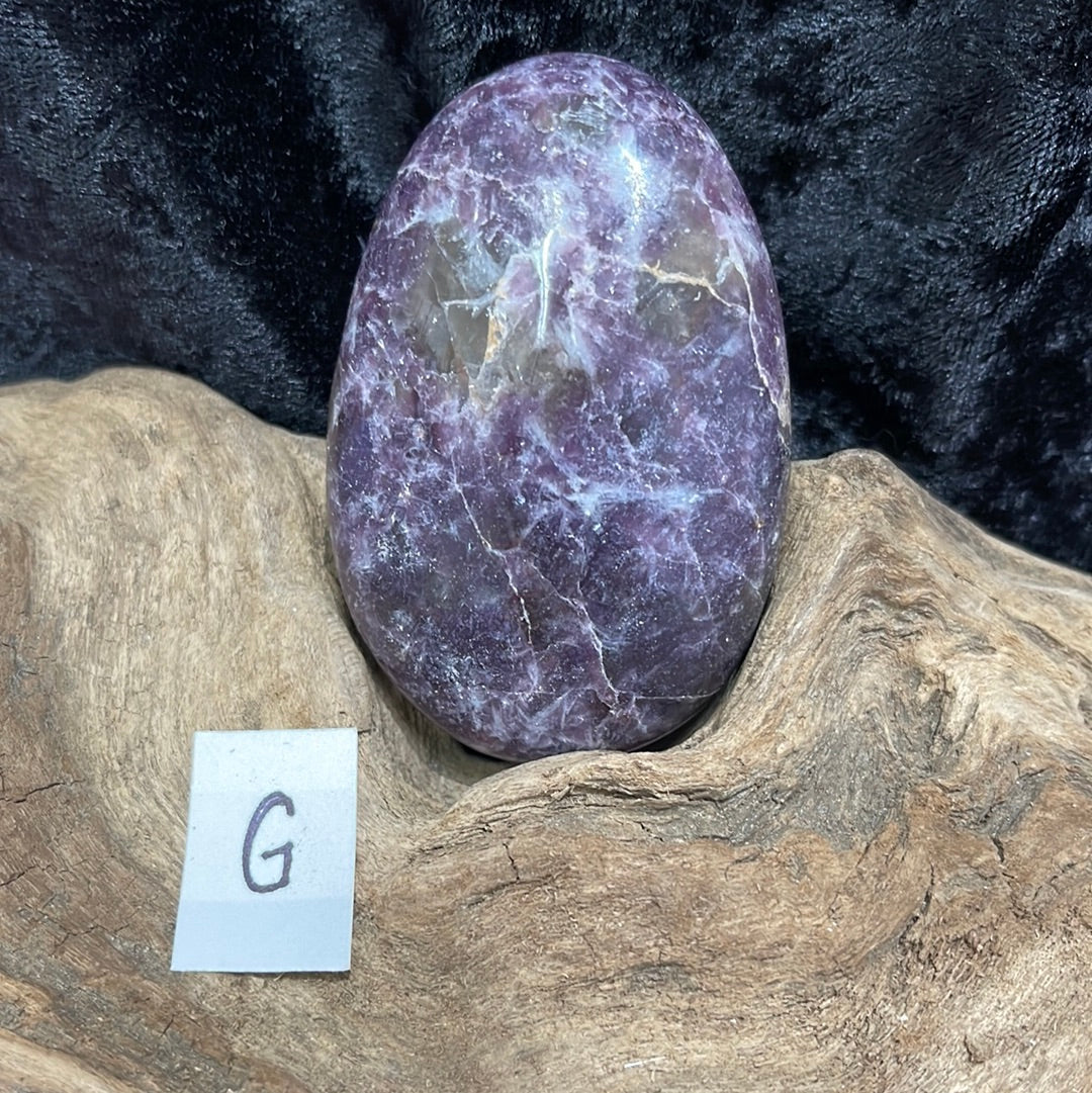 Lepidolite palm stone