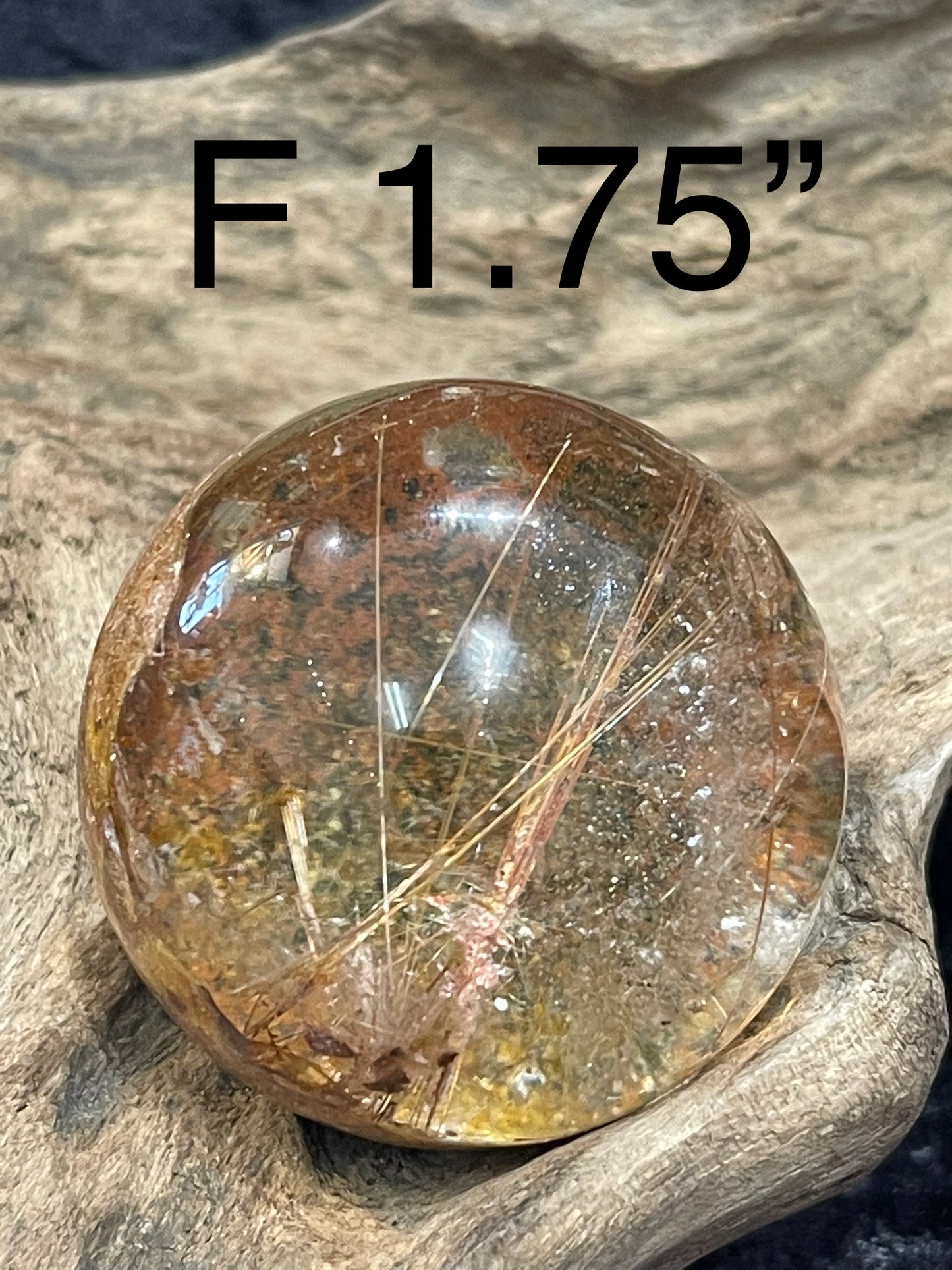 Lodolite rutilated spheres