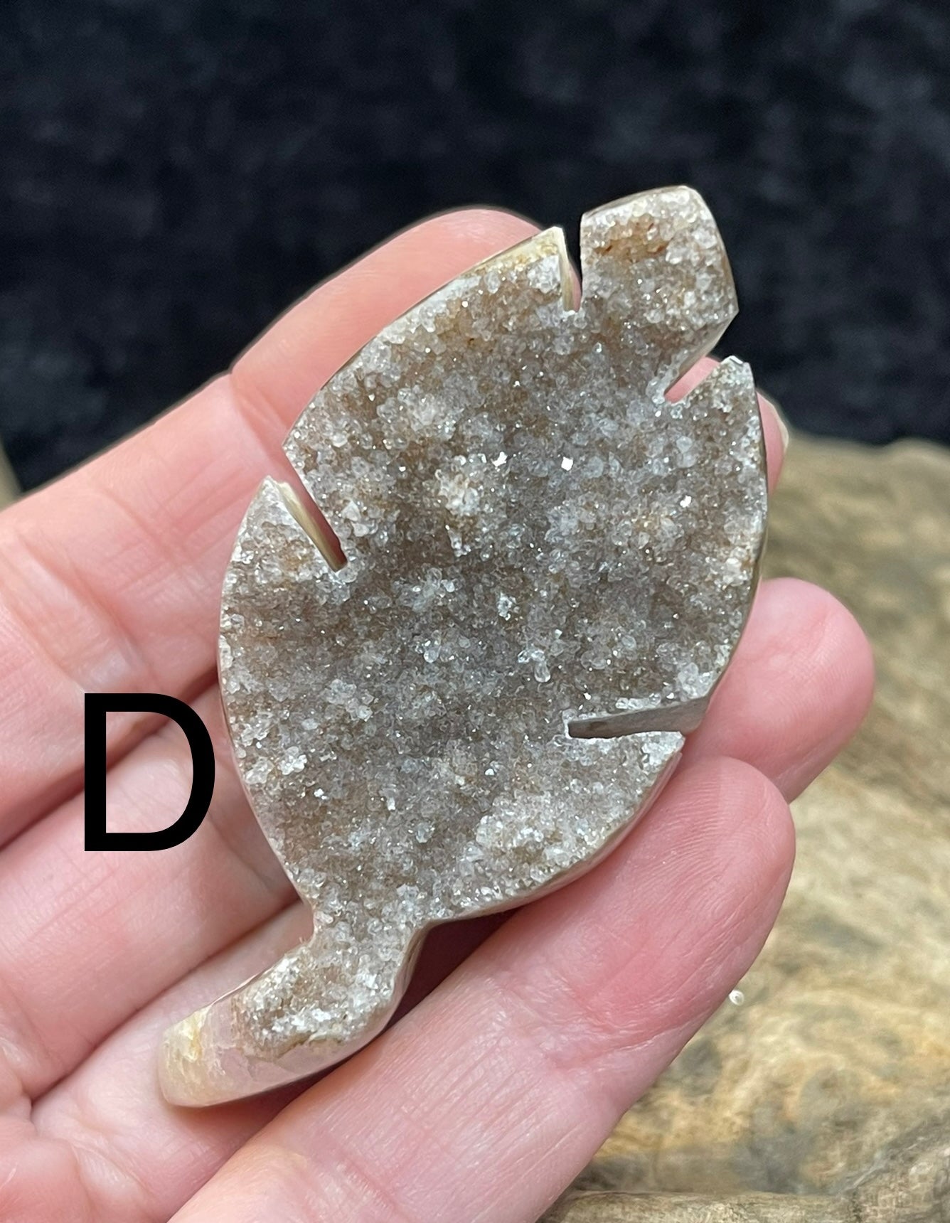 Druzy Agate Leaf
