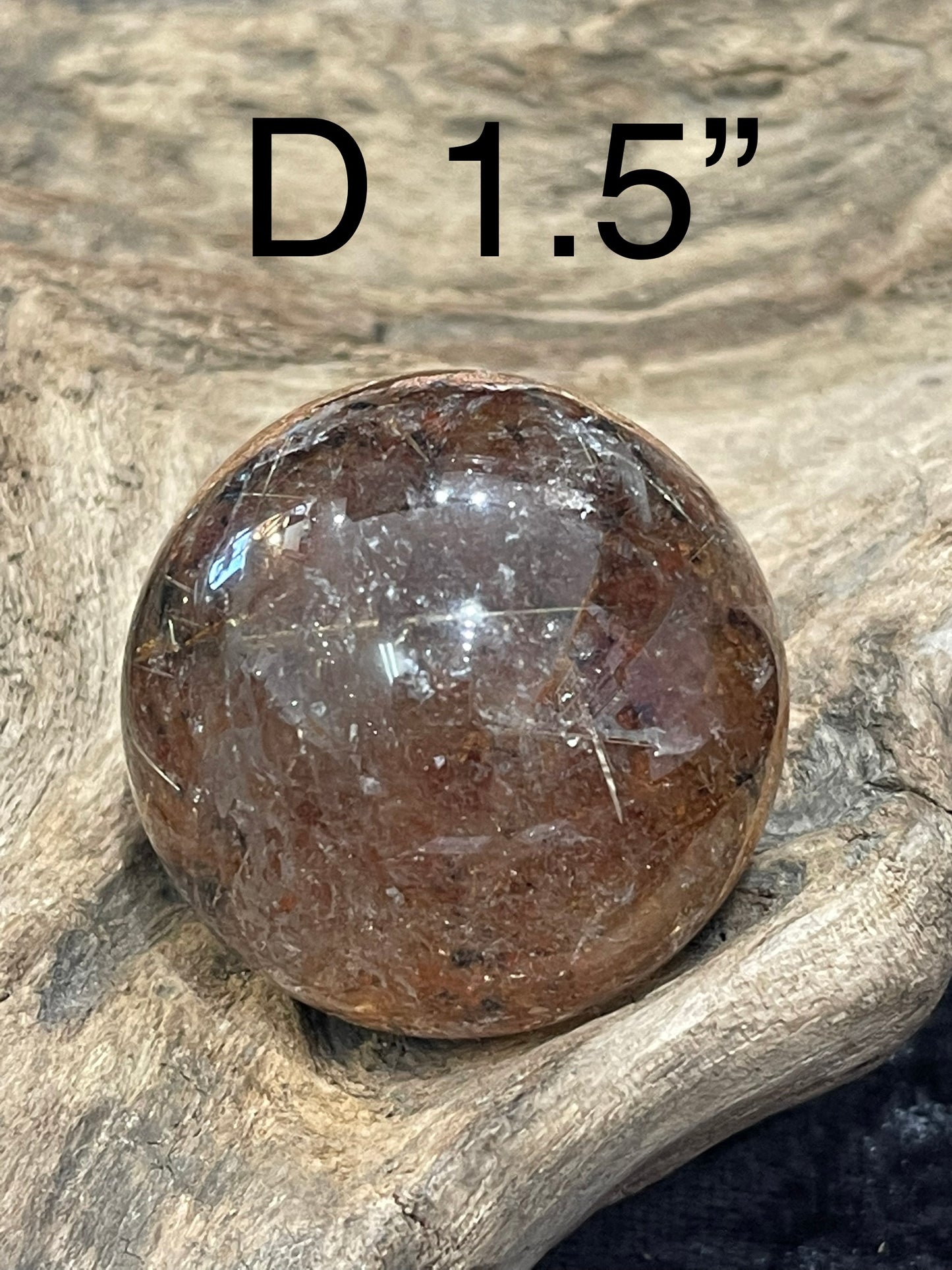 Lodolite rutilated spheres