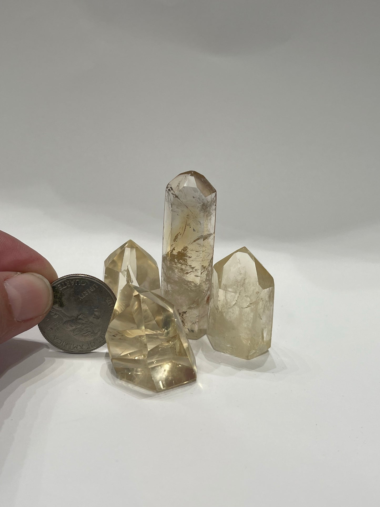 Polished citrine points