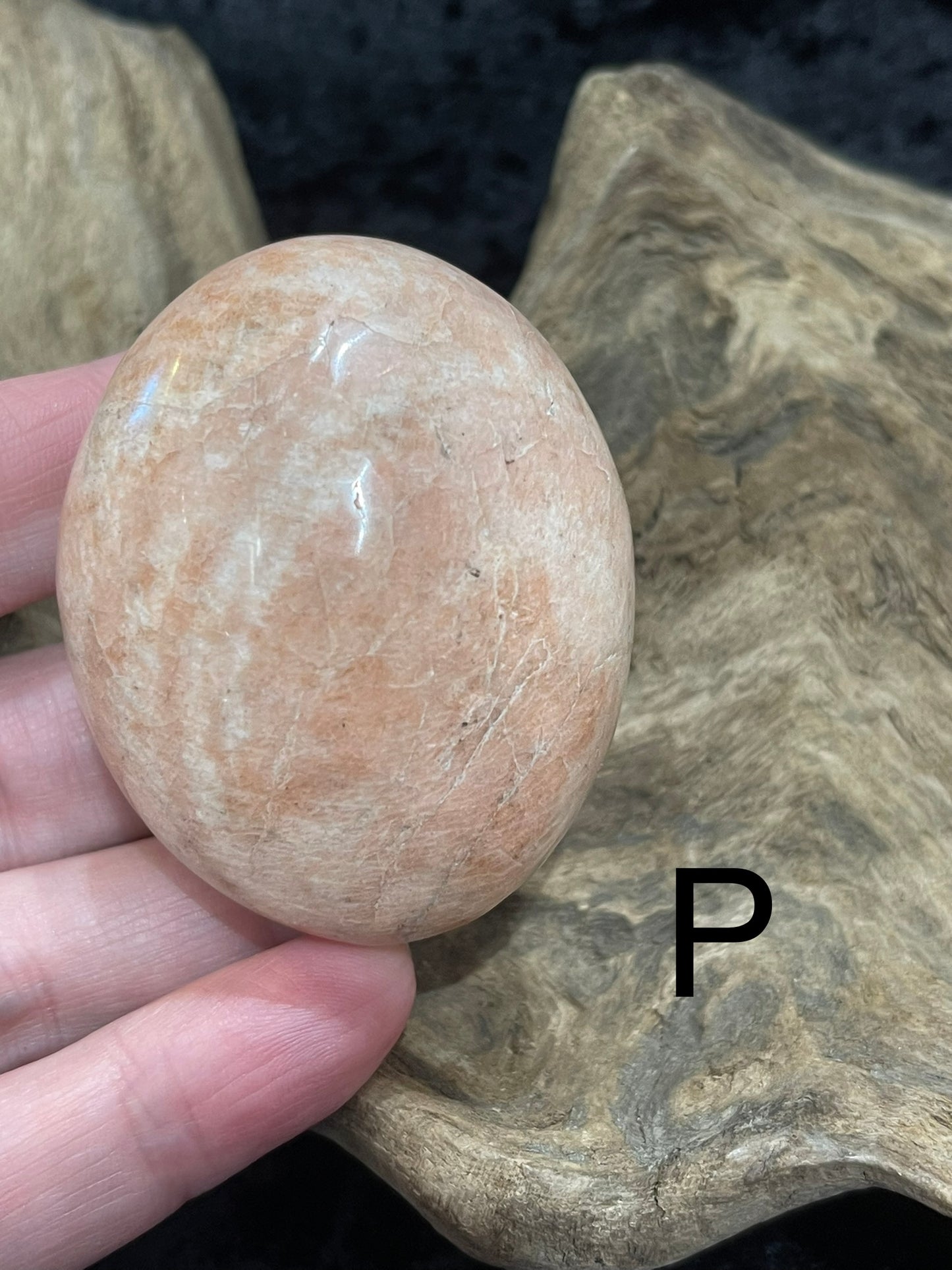 Peach Moonstone palm stones and spheres